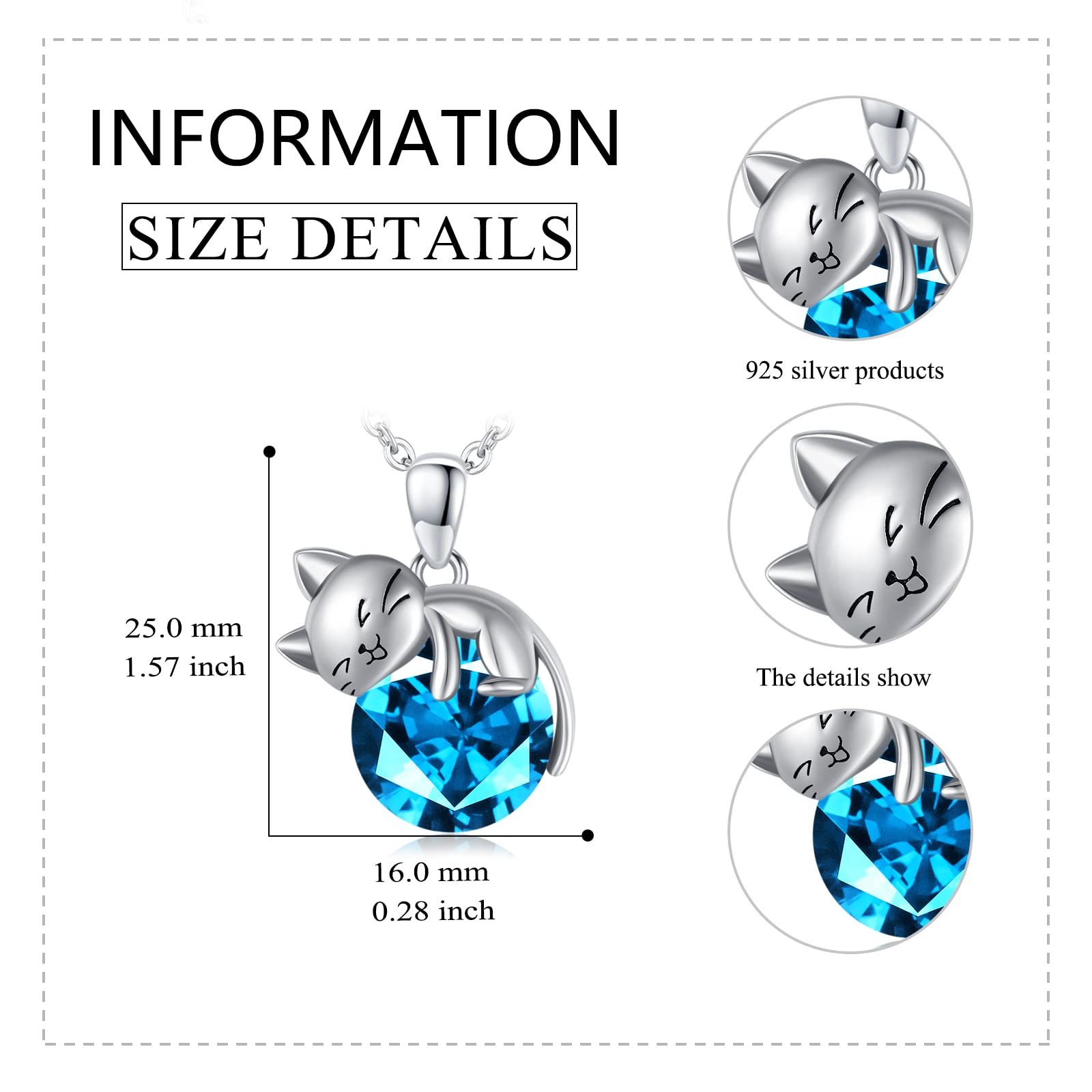 925 Sterling Silver Cat Necklace for Women - Dainty Cute Cat Pendant Jewelry Gift for Cat Lovers | Perfect for Birthday, Anniversary & Valentine's Day Gifts
