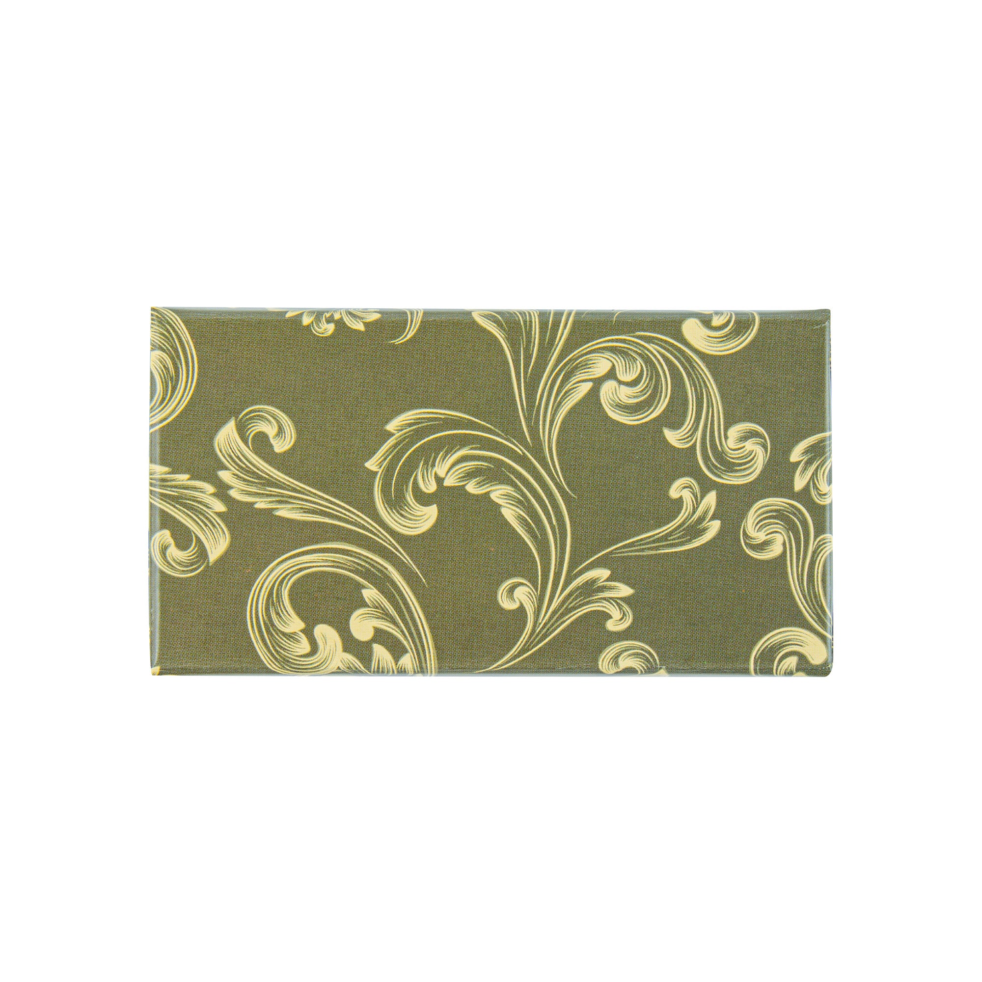 Bake Tek 9 oz Dark Green Vintage Floral Paper Mini Loaf Pans - Greaseproof Baking Cups (4