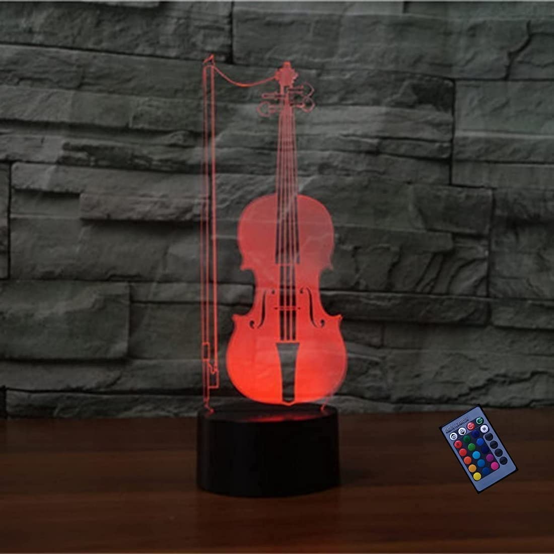 3D Cello Night Light with 16 Color Changing LED, USB Powered, Remote & Touch Control - Optical Illusion Desk Lamp for Bedroom Decor, Gift & Music Lover's Room Ambiance