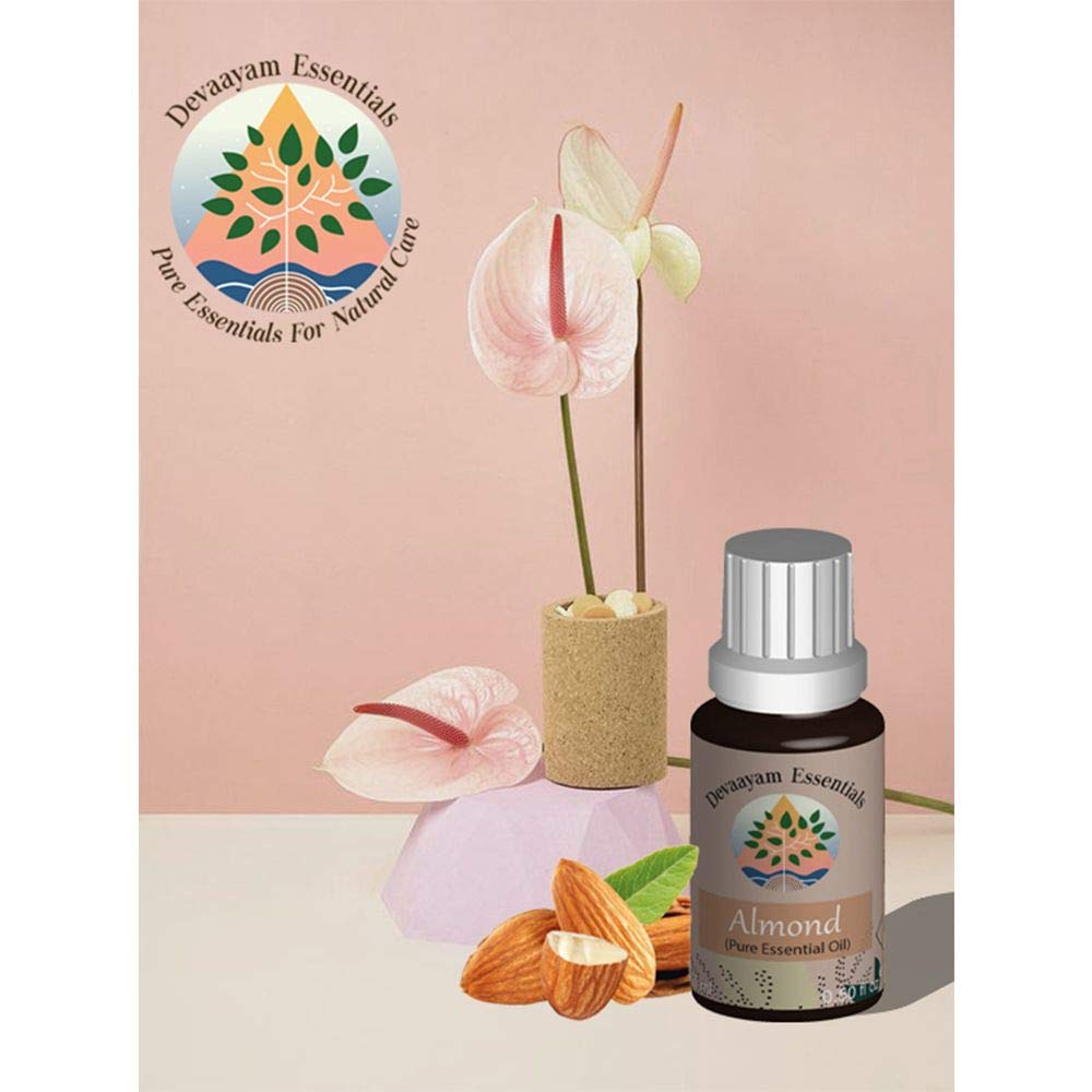 Pure & Natural Organic Cold Pressed Virgin Sweet Almond Oil by Devaayam Essentials - 15ml for Skin & Hair Care - Perfect for Moisturizing, Massage & Aromatherapy
