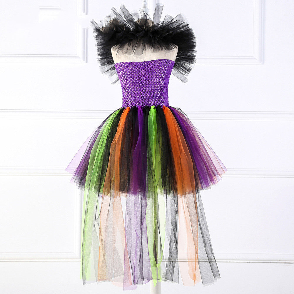 Halloween Wizard Girl Dress Costume for Kids - Magical Witch Outfit for Trick or Treating & Cosplay