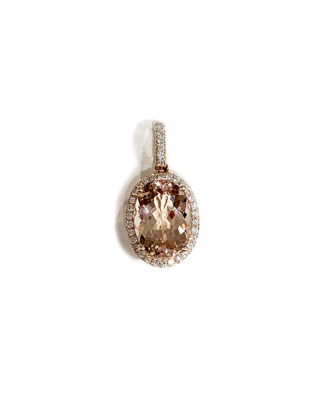 14K Rose Gold Morganite Pendant Necklace for Women - Elegant Gemstone Jewelry Gift for Birthday, Anniversary & Valentine's Day | Perfect for Weddings, Parties & Special Occasions