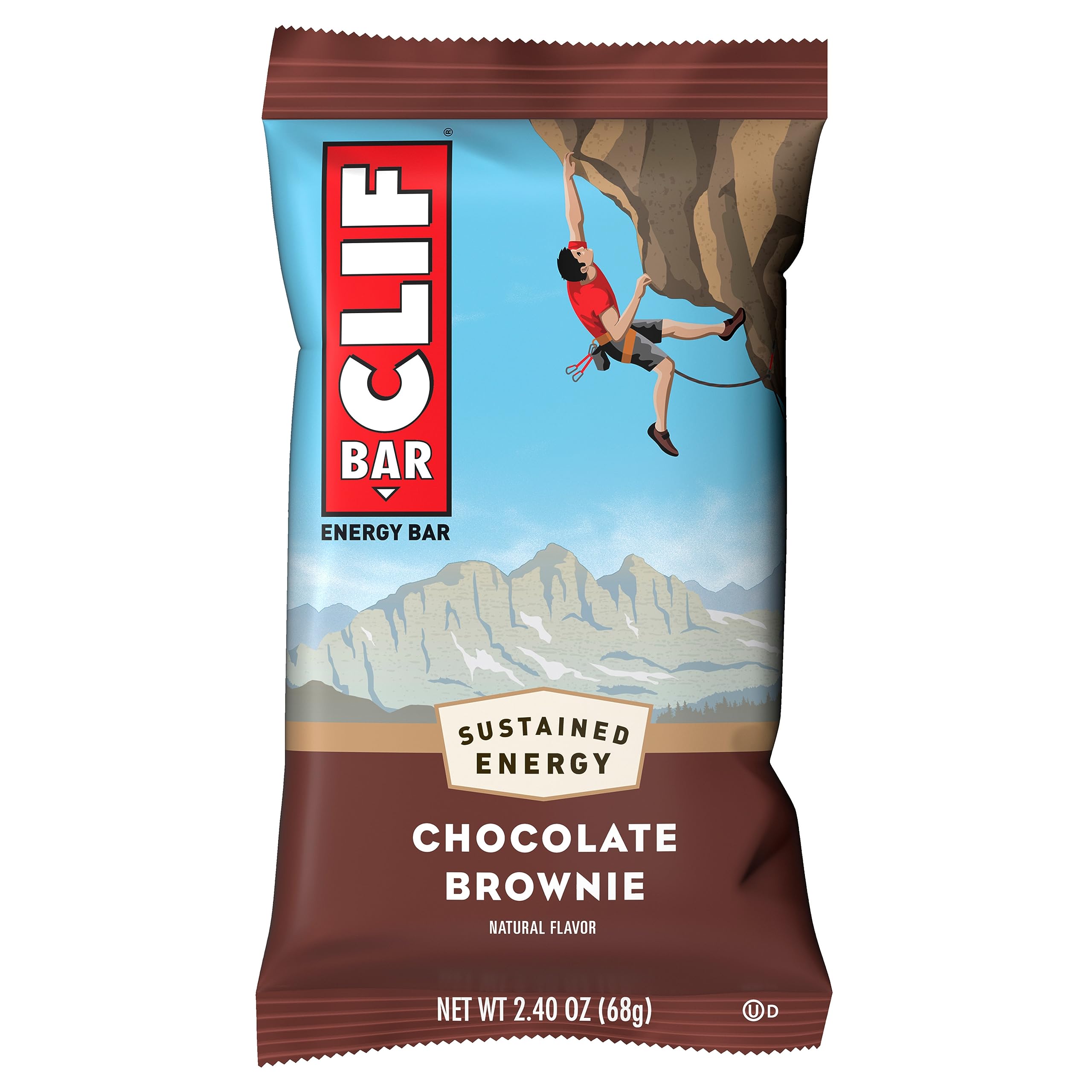 Clif Bar Chocolate Brownie - 10g Protein Energy Bar - Organic Oats - for Hiking & Workouts