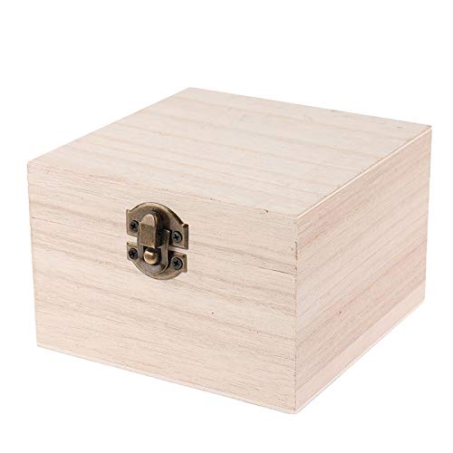 Premium Large Capacity Wooden Paulownia Jewelry Box - Handmade Retro Clamshell Storage Organizer for Postcards, Jewelry & Keepsakes | Desktop Decoration & Gift Box | Durable & Stylish (Color: C)