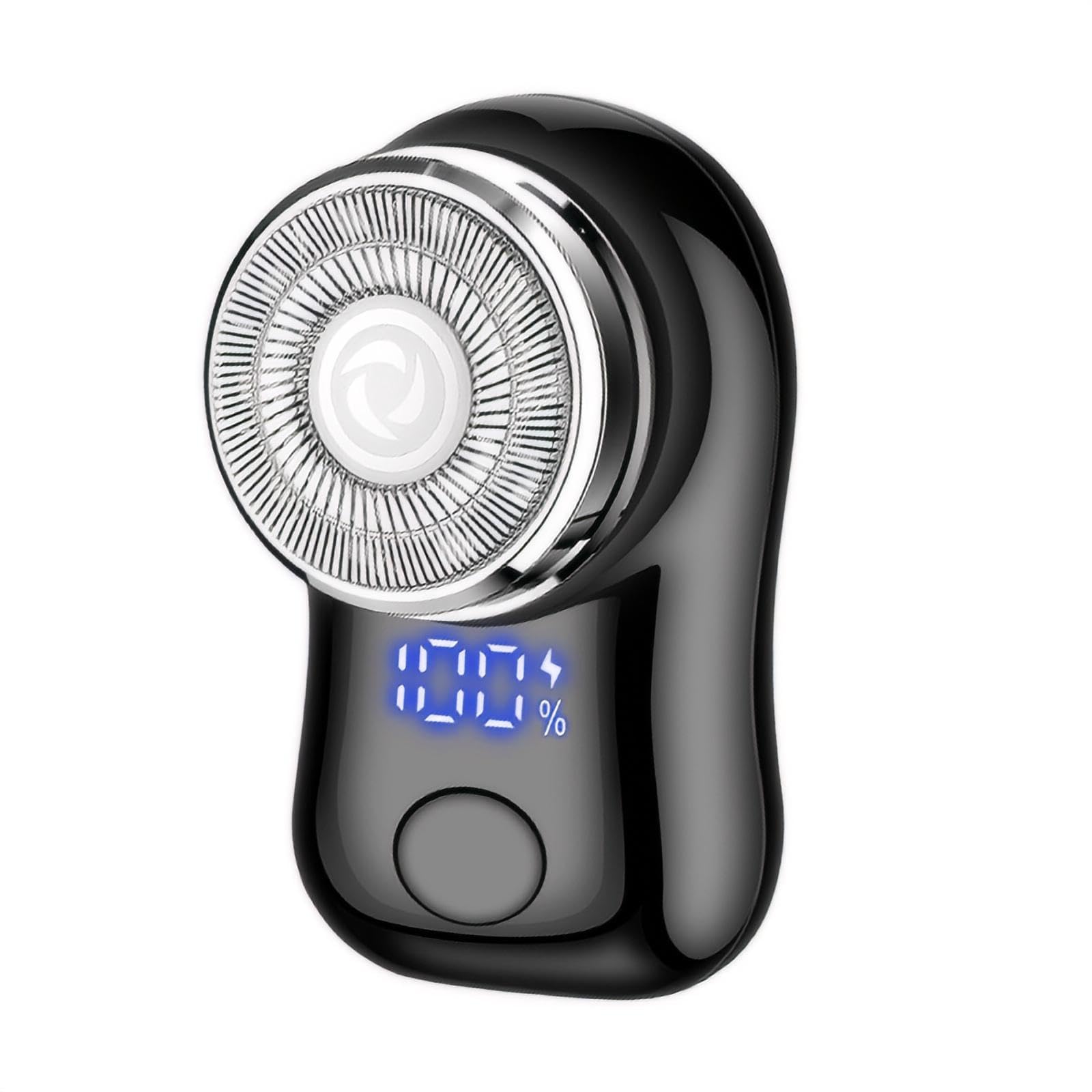 Mini Electric Shaver for Men & Women - Portable USB-C Rechargeable Travel Razor with Battery Display | Powerful & Lightweight Storm Razor for Business Trips, Office & On-the-Go Grooming | Black