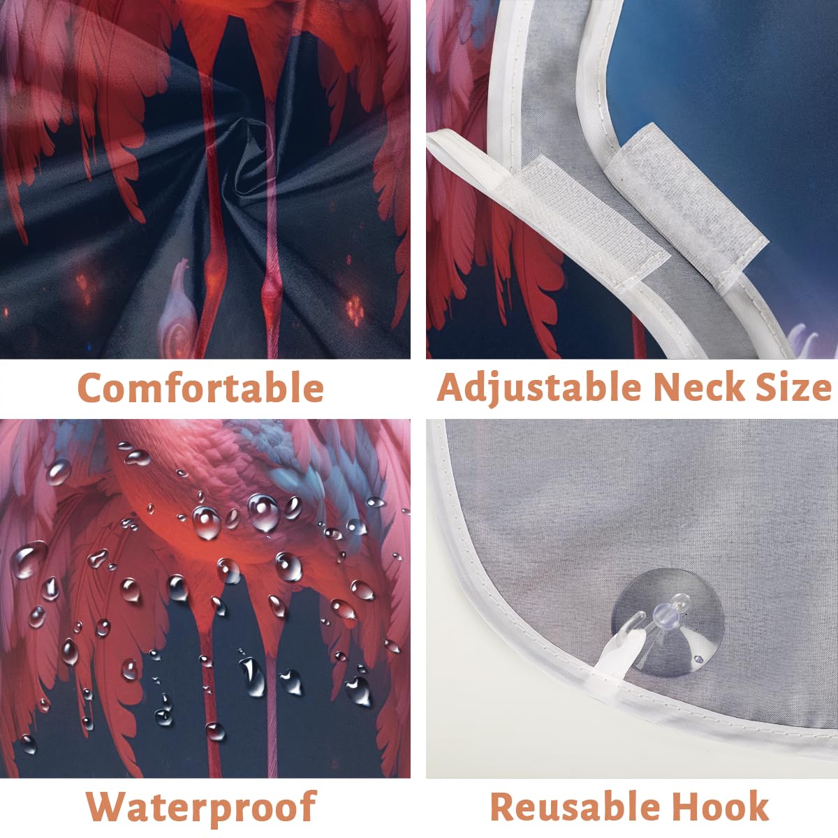 Stylish Flamingo Beard Shaving Bib for Men & Women - Waterproof Hair Dye Apron, Makeup Cape & Barber Accessory - Perfect for Home Grooming, Salon Use & Sink Hair Cleanup (Great Gift for Barbers & Stylists)