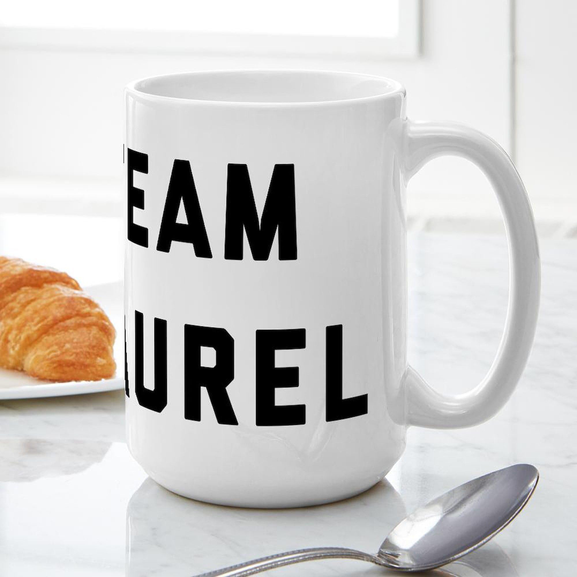 Team Laurel 15 oz (444 ml) Ceramic Coffee Mug - Insulated Travel Mug for Office, Home & Camping - Funny Gift for Sports Fans & Coffee Lovers