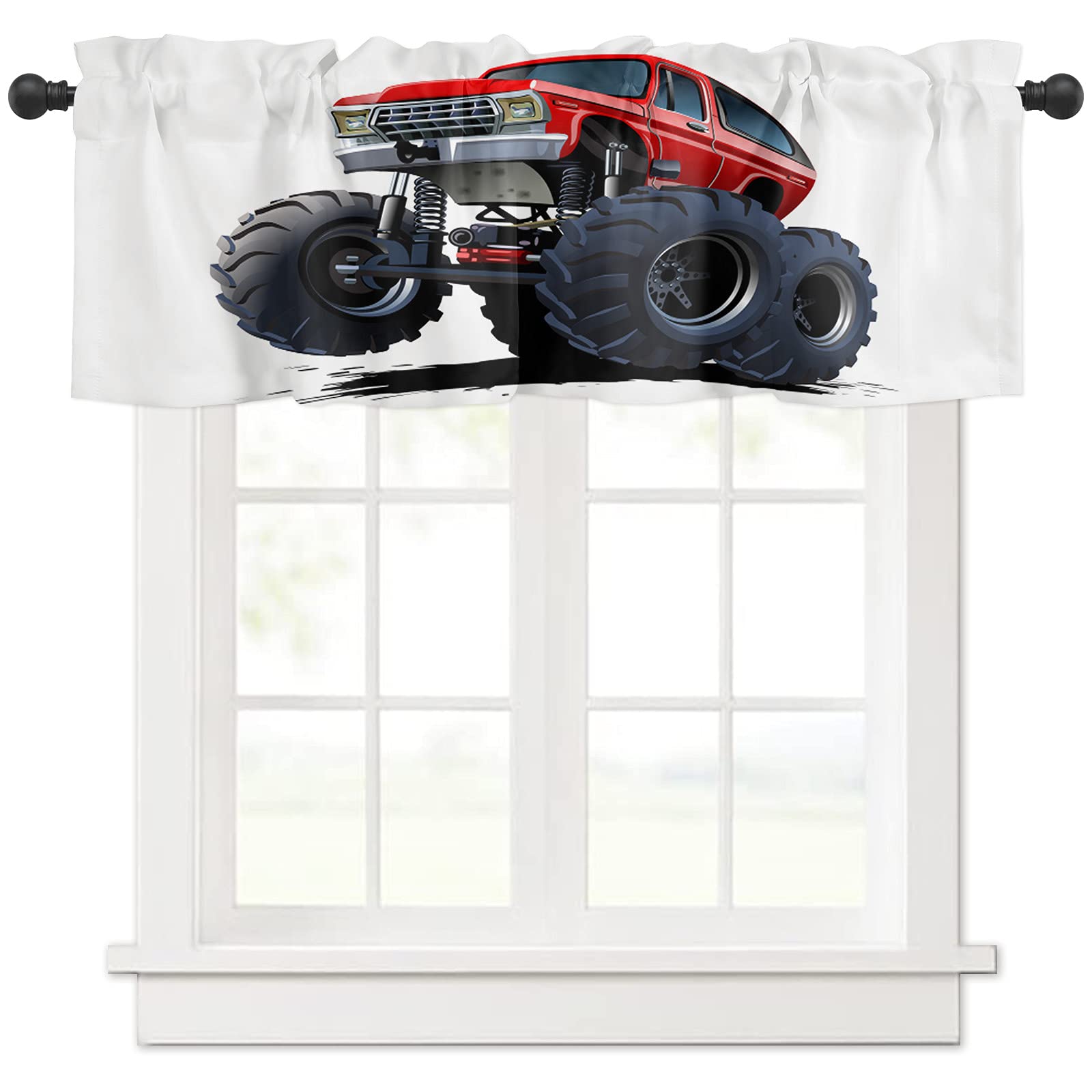 Monster Truck Cartoon Valance Curtains for Kids - 54