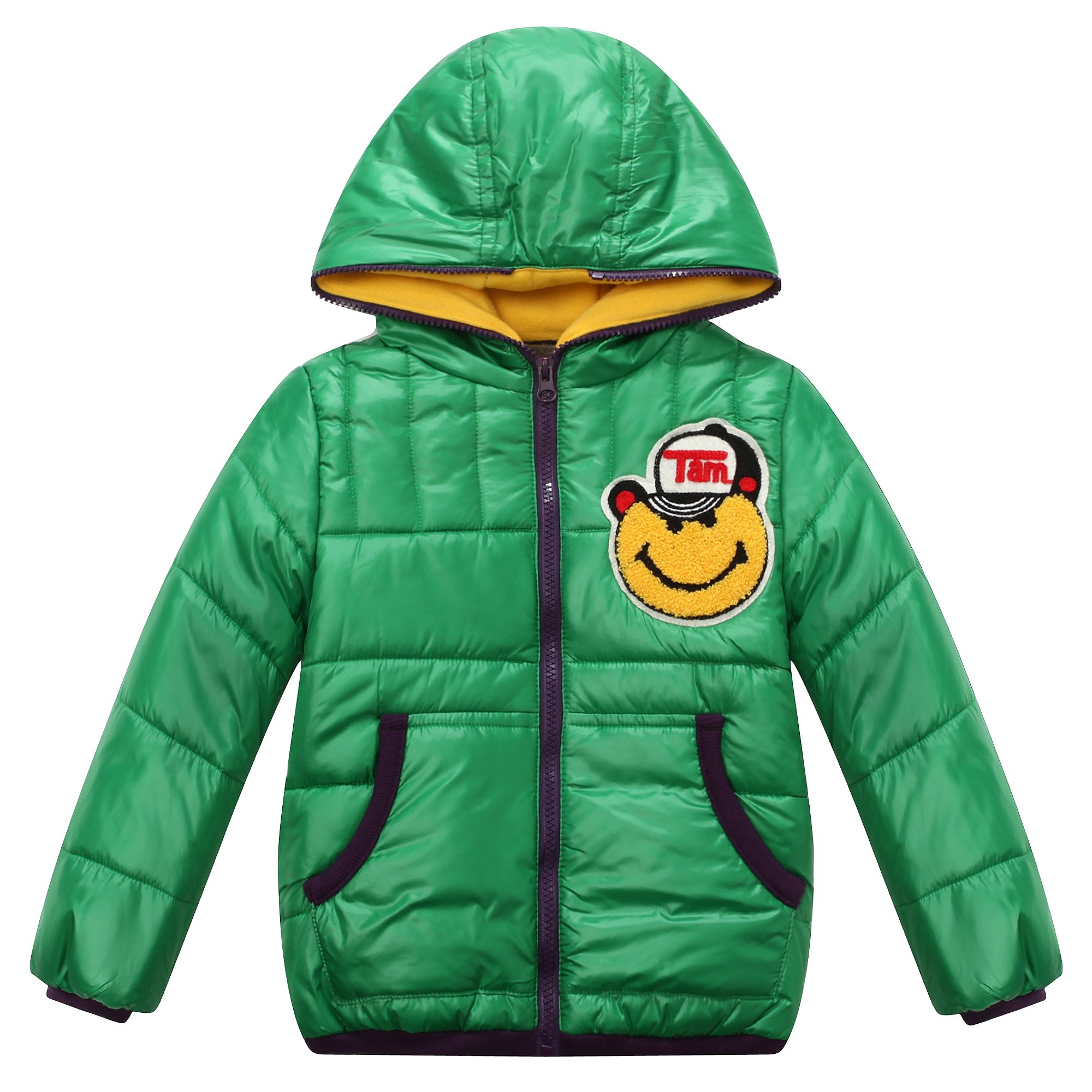 Richie House Boys Hooded Puffer Jacket - Warm Winter Coat for Kids, Outdoor Play & School Activities