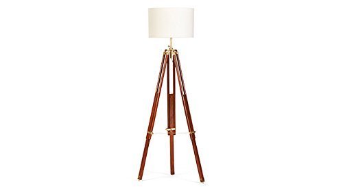 THOR INSTRUMENTS Antique Industrial Tripod Floor Lamp - Vintage Marine Style Rustic Home Decor, Perfect for Living Room, Bedroom or Office Lighting (No Shade Included)