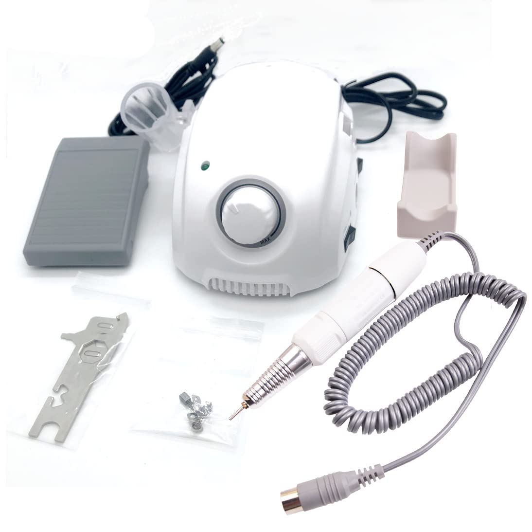 Professional 210 Electric Nail Drill Kit with Micro Motor & SDE-H20N 2.35mm Handpiece - Manicure Pedicure Nail File Bits Set for Salon & Home Nail Art Equipment - Perfect for Gel Polish Removal, Acrylic Nails & DIY Nail Care