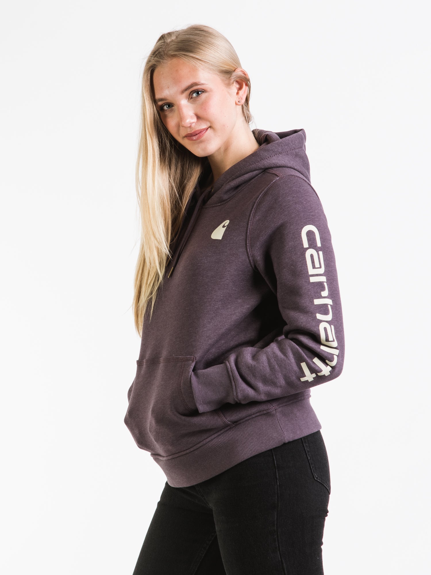 Carhartt Logo Sleeve Pullover Hoodie for Men & Women - Comfortable & Durable Sweatshirt - Perfect for Work, Outdoor Activities & Casual Wear