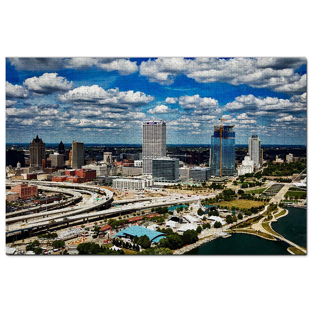 1000 Piece Milwaukee Skyline Jigsaw Puzzle - Premium Wooden Travel Souvenir from USA | Perfect for Home Decor, Gifts & Relaxation