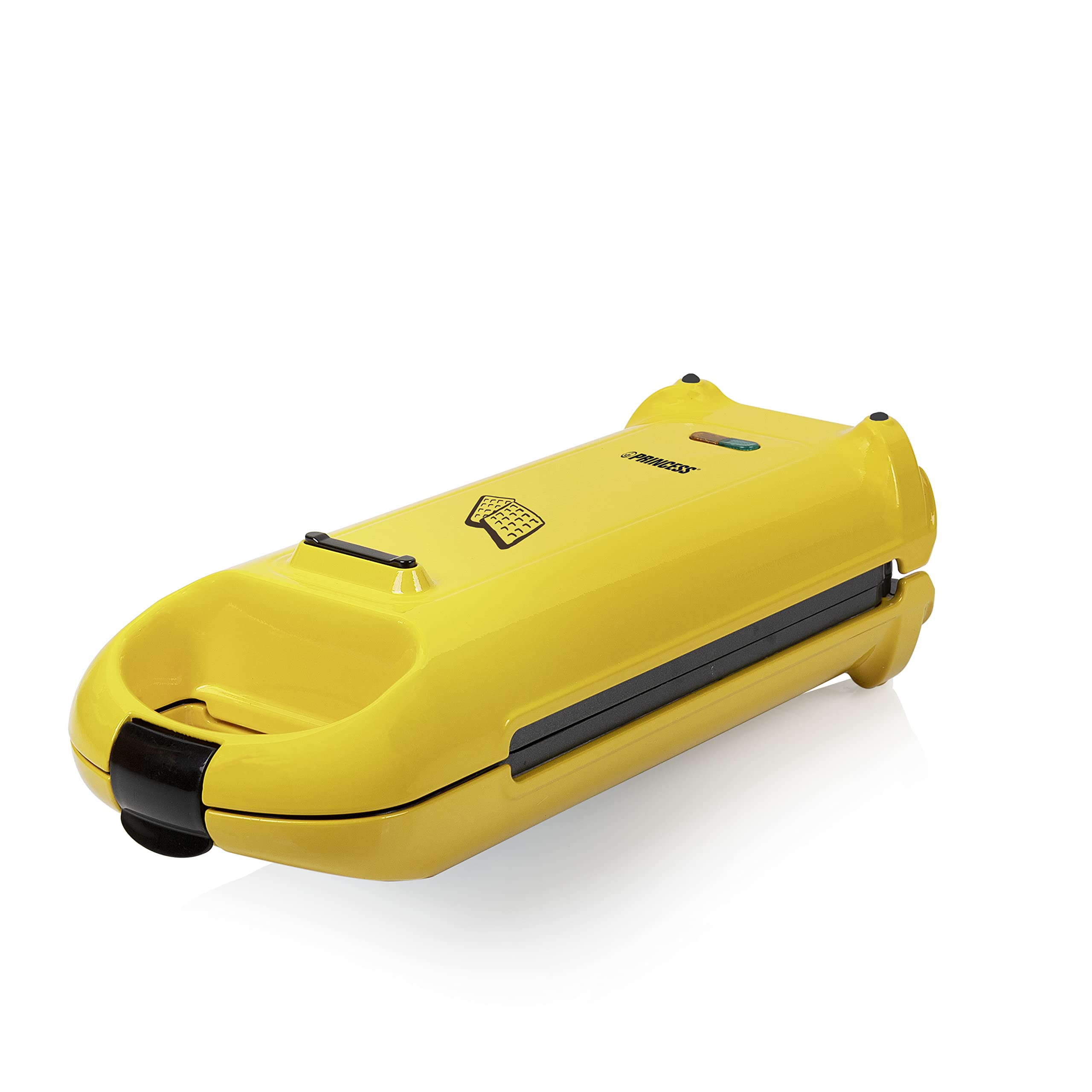 Princess Flip 132406 Waffle Maker - 2 Waffles at Once, Rotating Function, Yellow - Perfect for Breakfast, Brunch & Family Gatherings