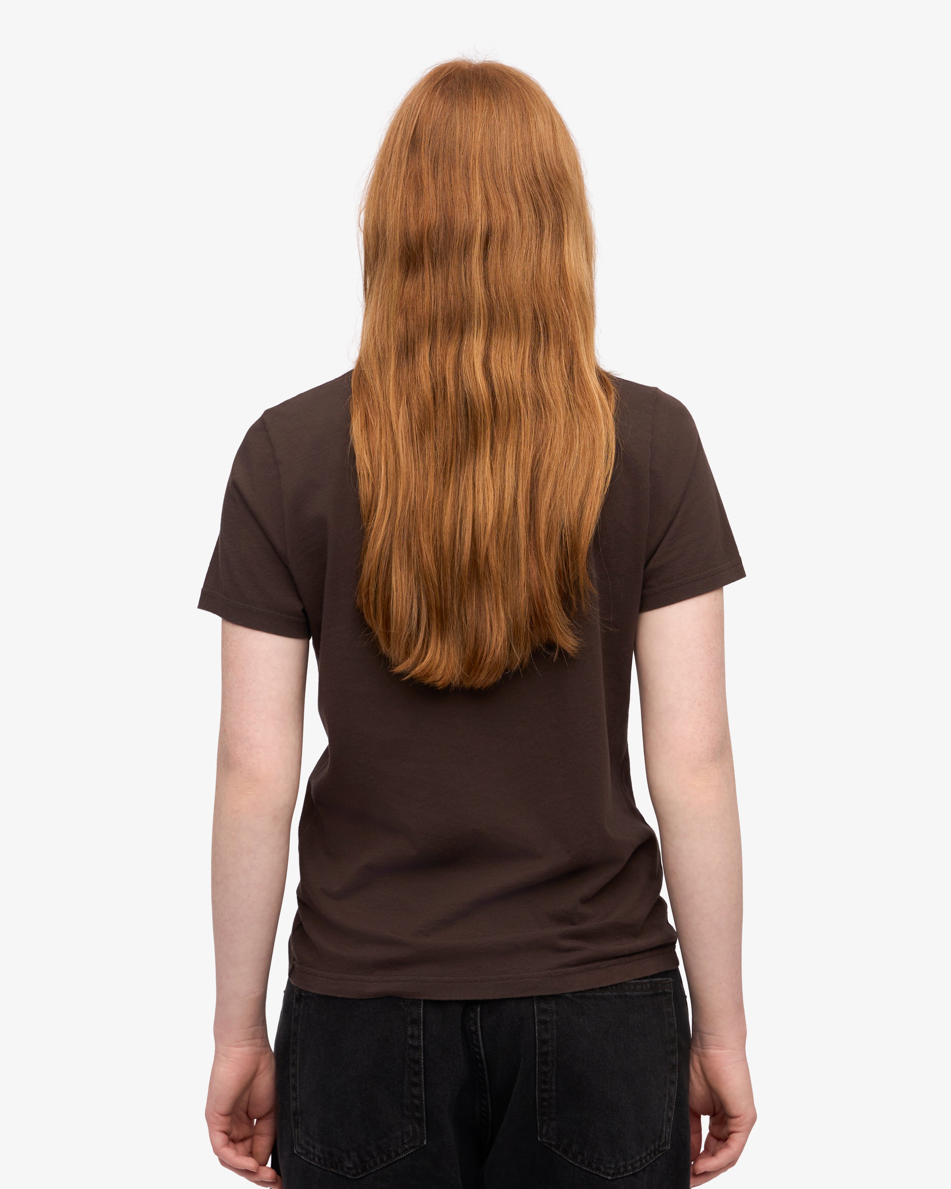 Organic Cotton Women's Lightweight T-Shirt in Coffee Brown - Perfect for Casual Wear, Yoga & Everyday Comfort