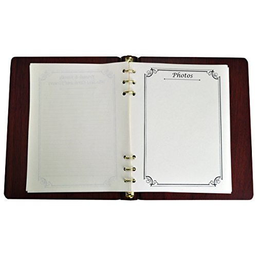 Memorial Funeral Guest Book - Elegant Wooden Binder with Inserts for Funeral Services, Memorials & Sympathy Events - Portrait Style Keepsake for Honoring Loved Ones
