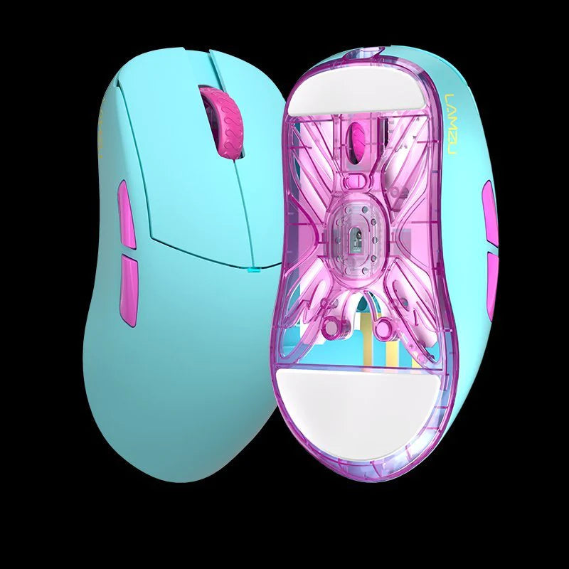 Lamzu Atlantis OG V2 Pro Wireless Gaming Mouse - 4K Compatible, Lightweight Ergonomic Design, Miami Blue Color - Perfect for FPS, MOBA & Esports Gaming