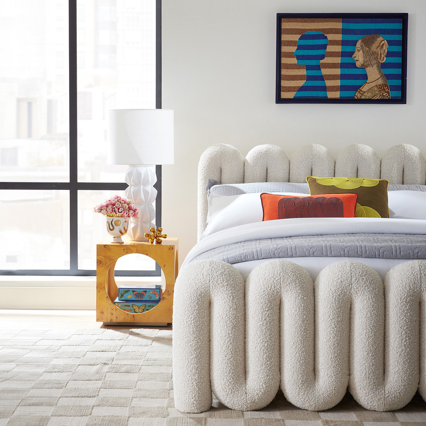 Pompidou Tangerine Path Decorative Throw Pillow - Soft Accent Cushion for Sofa, Bed & Home Decor