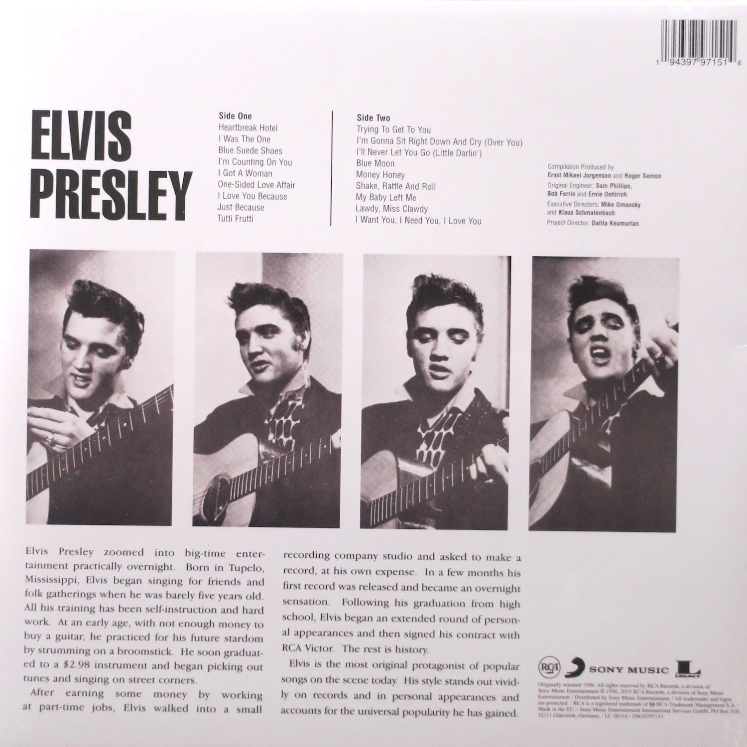 Elvis Presley Self-Titled White Vinyl LP Record - Classic Rock Music Collectible for Home Decor & Vinyl Enthusiasts