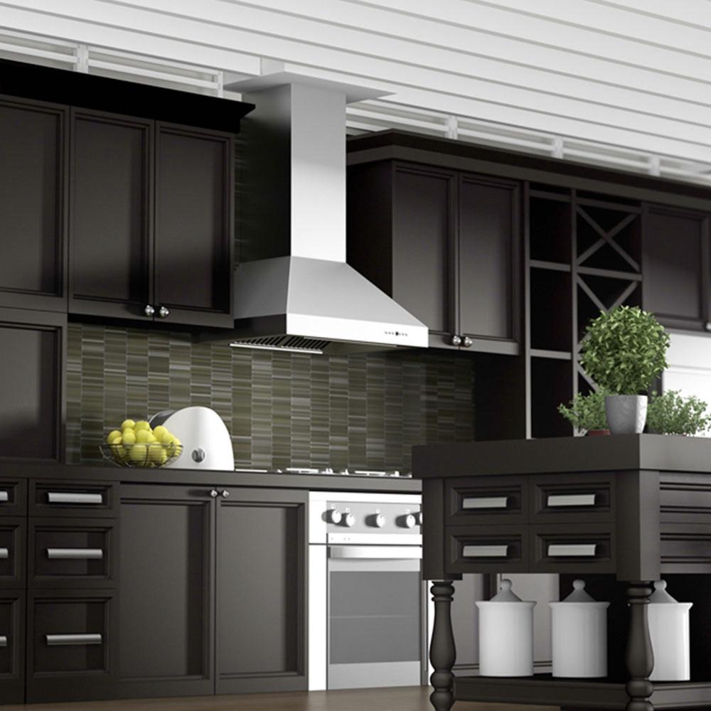 ZLINE 697 Professional Stainless Steel Convertible Wall Mount Range Hood - Powerful Ventilation for Kitchen, Restaurant & Home Cooking