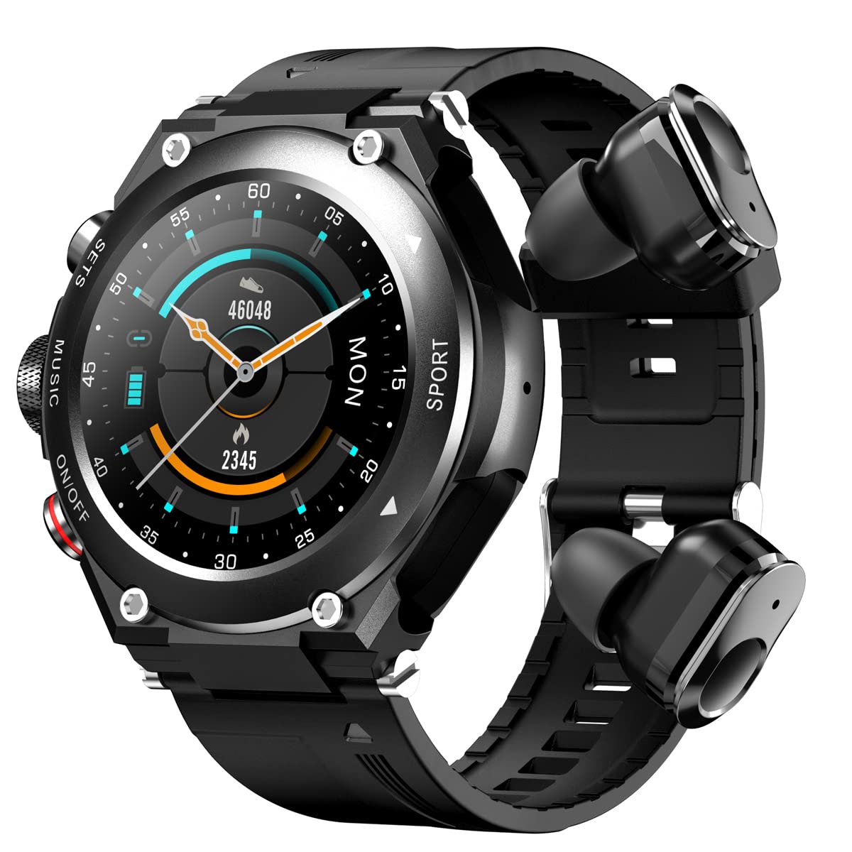 T92 Smart Watch with Bluetooth Earbuds - Fitness Tracker & Music Player for Sports & Daily Use