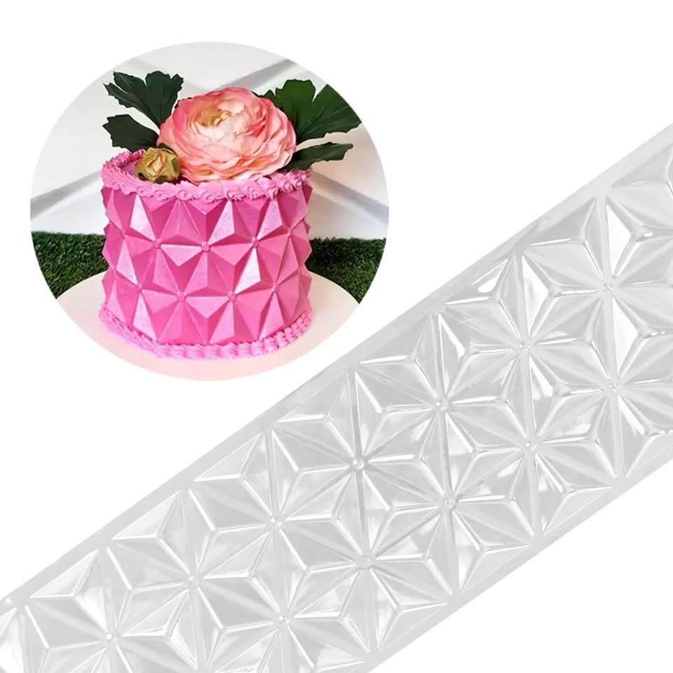 Premium Transparent Cake Embossing Mold - DIY Lace Border Stencil for Mousse, Sugarcraft & Baking Decor | Perfect for Wedding, Birthday & Party Cakes