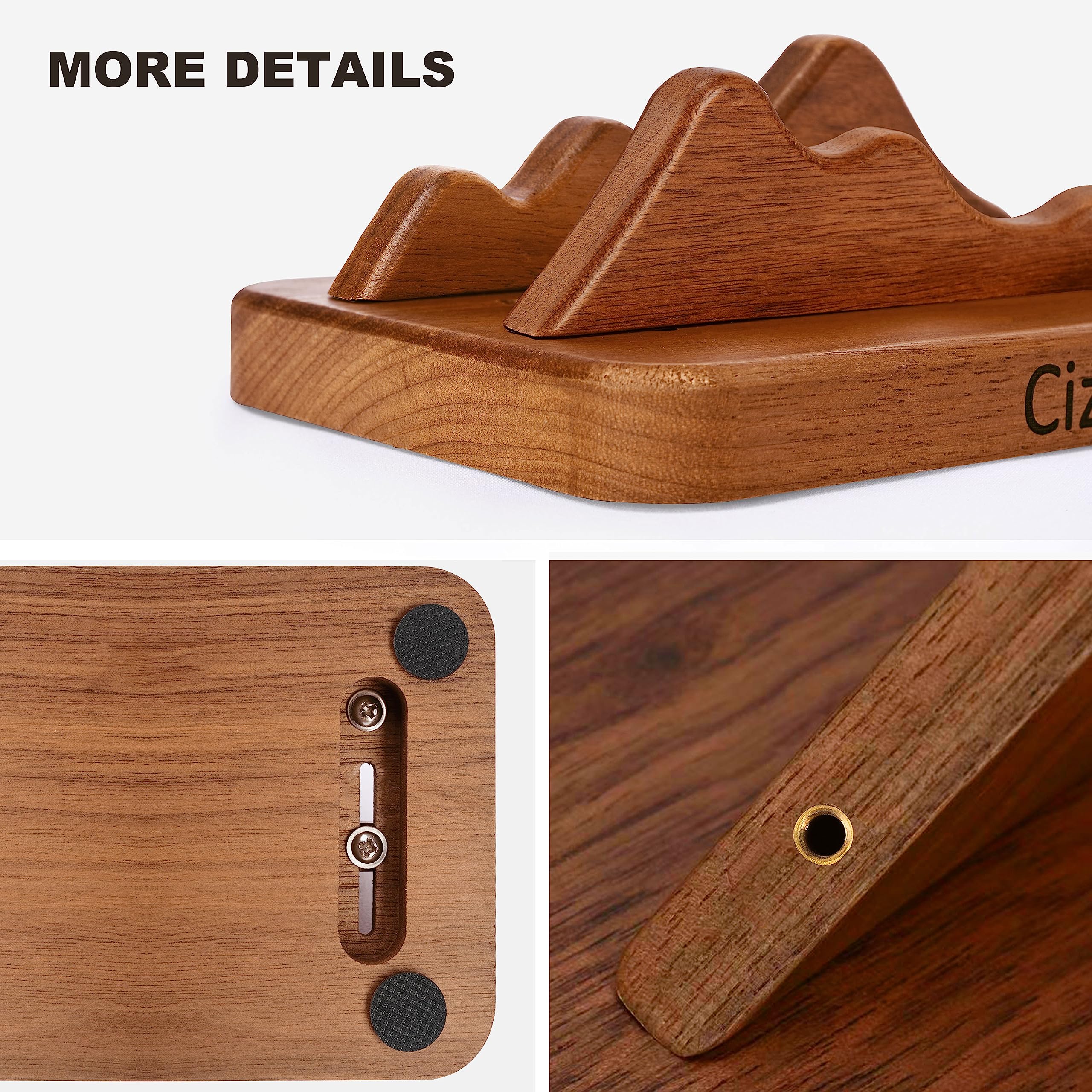 Vertical Wooden Laptop Stand Holder - Adjustable Desk/Under Desk Organizer for MacBook Pro & All Laptops - Black Walnut Wood Dock | Perfect for Home Office, Workspace & Minimalist Setup