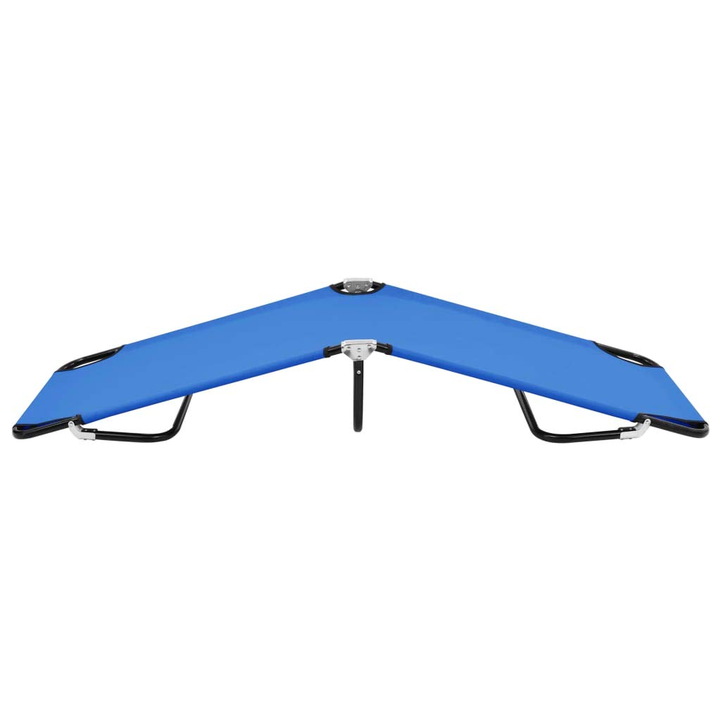 Foldable Travel Lounger - Portable Blue Steel Sun Lounger for Outdoor, Lawn, Courtyard & Beach | Perfect for Sunbathing, Camping & Poolside Relaxation