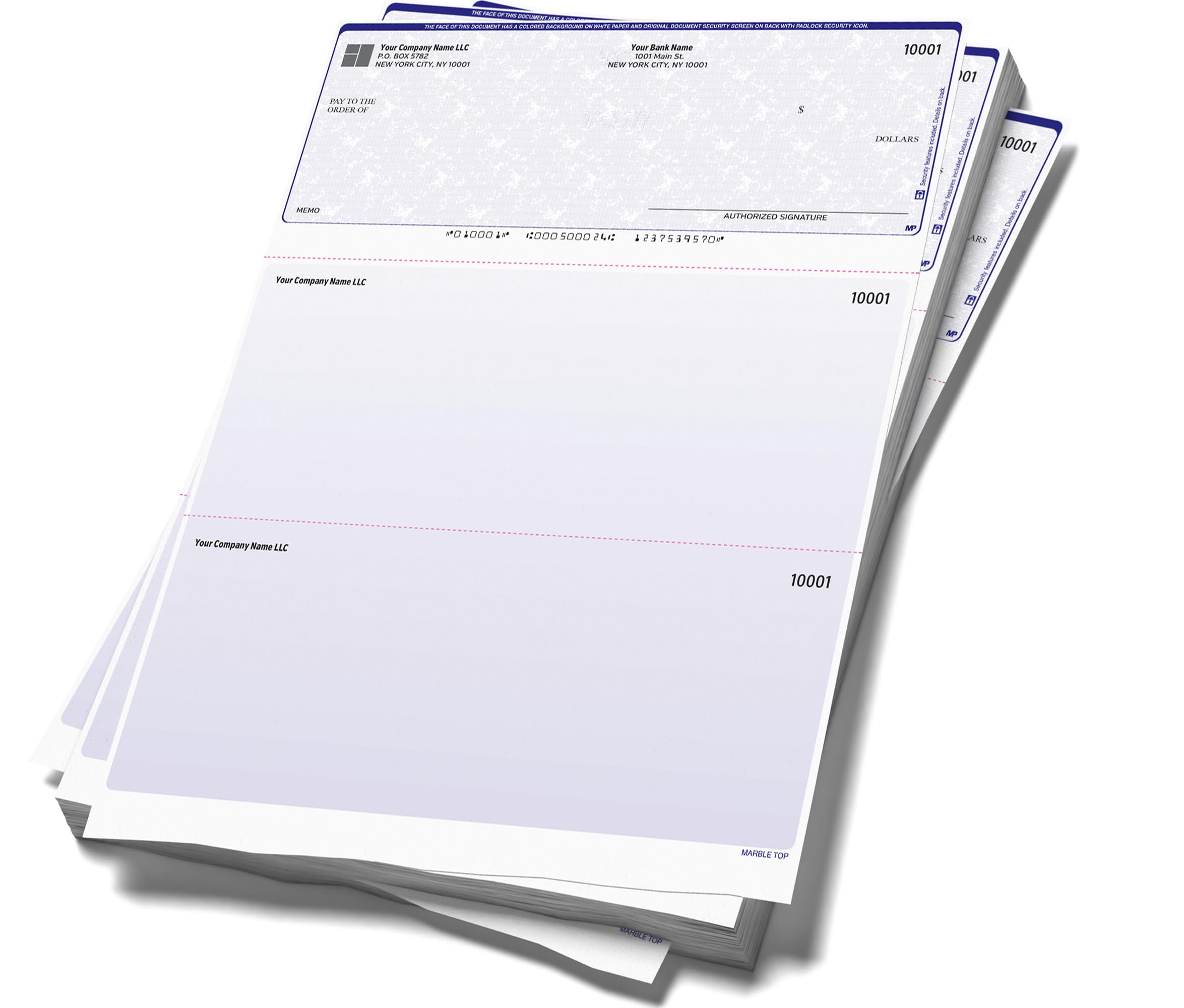 QuickBooks Compatible Computer Checks - 2500 Sheets Top Blank Check Stock for Business & Office Accounting