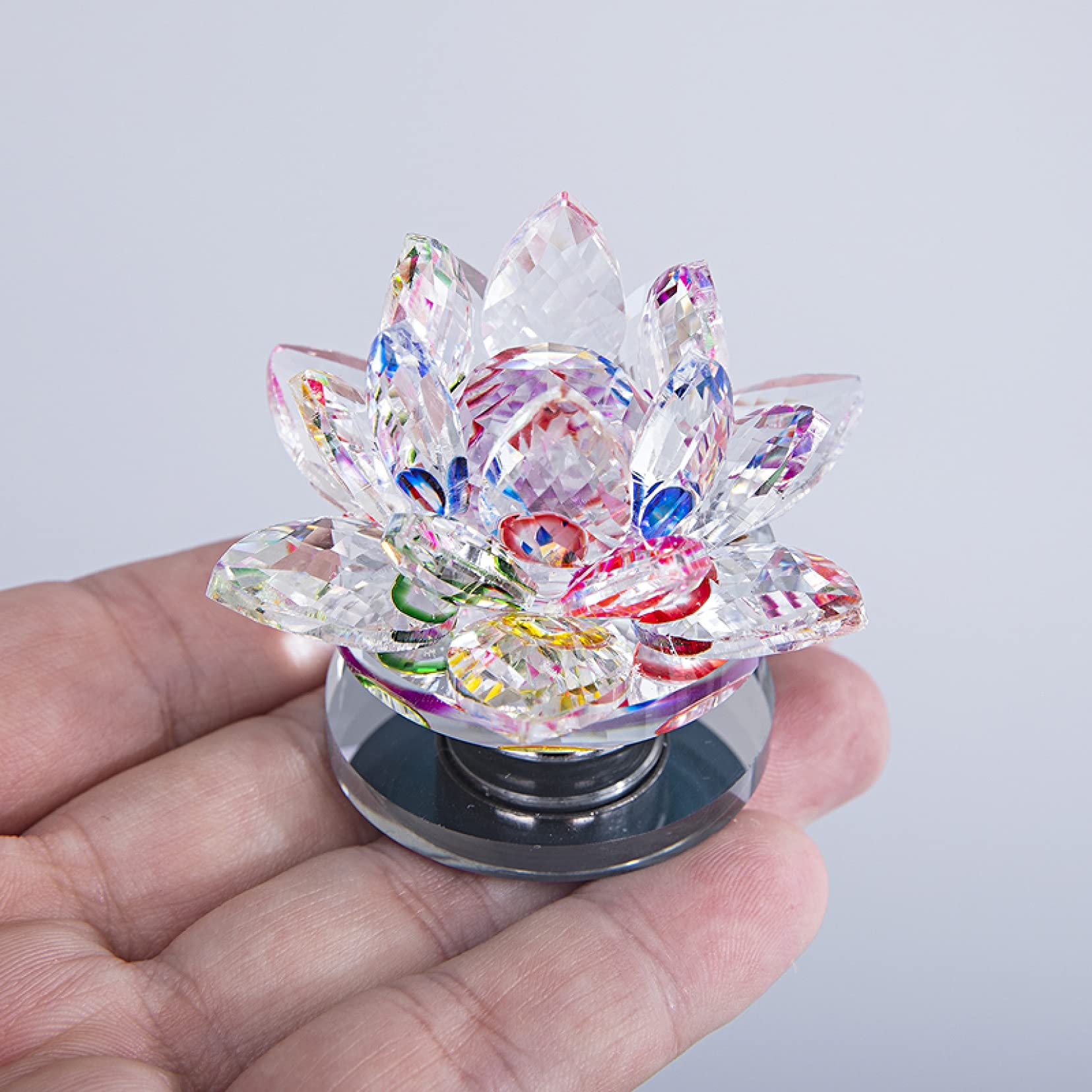 Crystal Lotus Flower Statue - Home Decor & Gift for Teacher, Valentine's Day