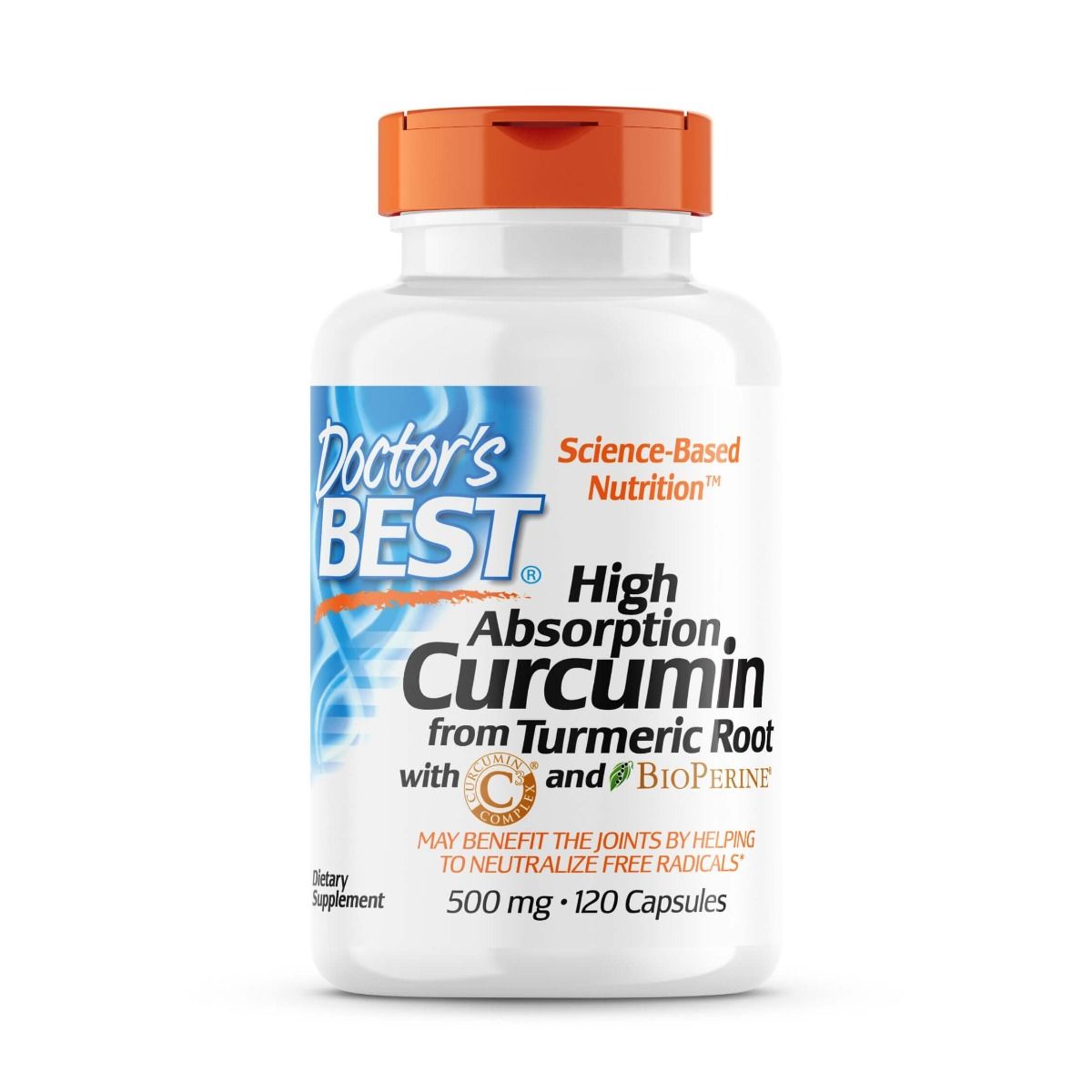Doctor's Best High Absorption Curcumin 500mg - 120 Capsules | Turmeric Supplement for Joint Support & Inflammation Relief | Perfect for Daily Wellness & Active Lifestyles