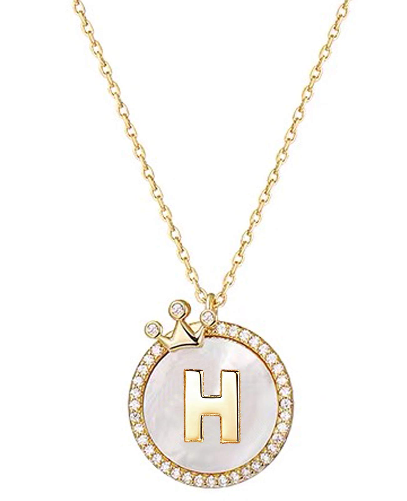 14K Gold Plated Personalized Initial Necklace for Women - Dainty Letter Chain with Crown Charm - Perfect for Gifts, Anniversaries, and Everyday Elegance