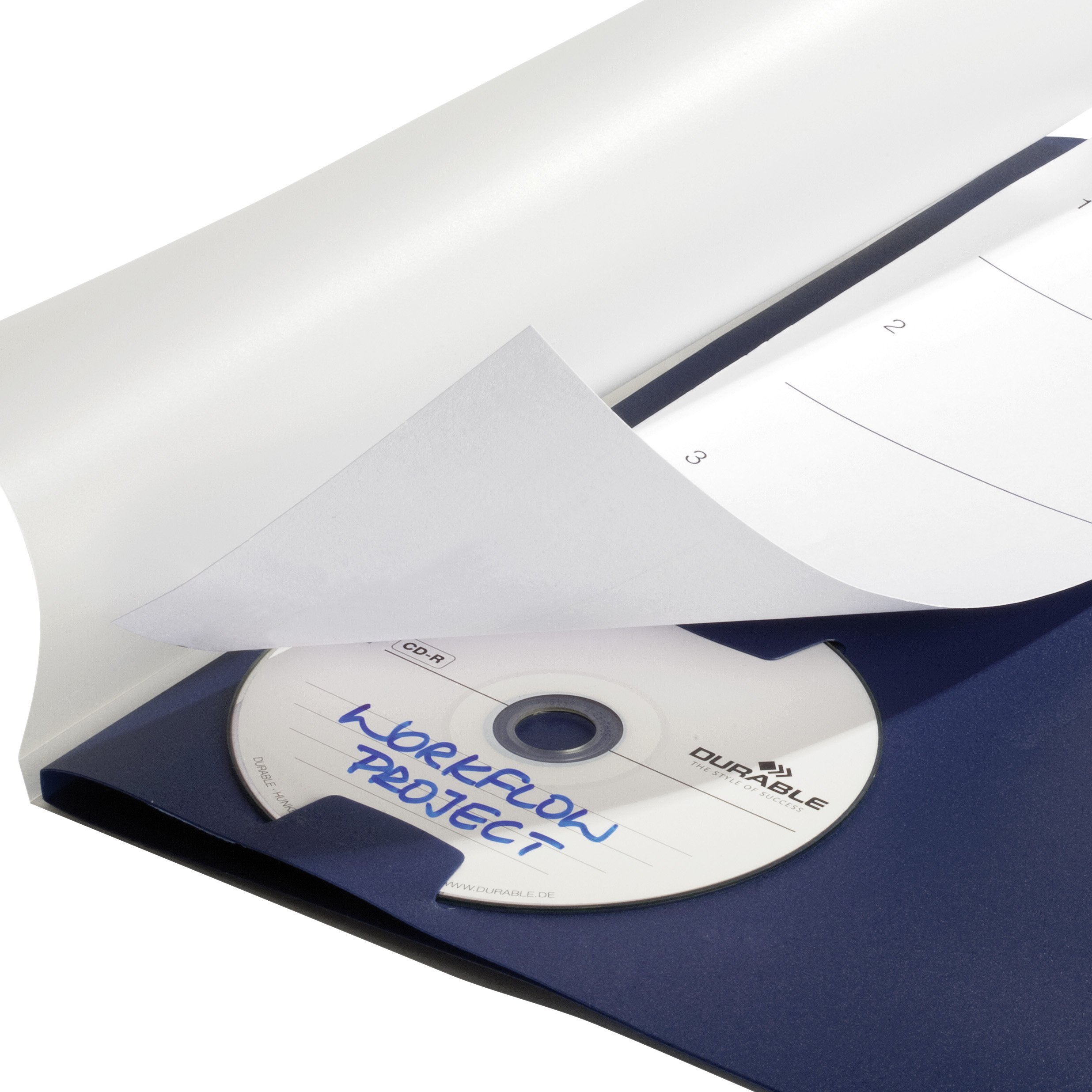 Durable Polypropylene Project File with Timer - DIN A4 Size, Dark Blue - Perfect for Office Organization & Document Storage