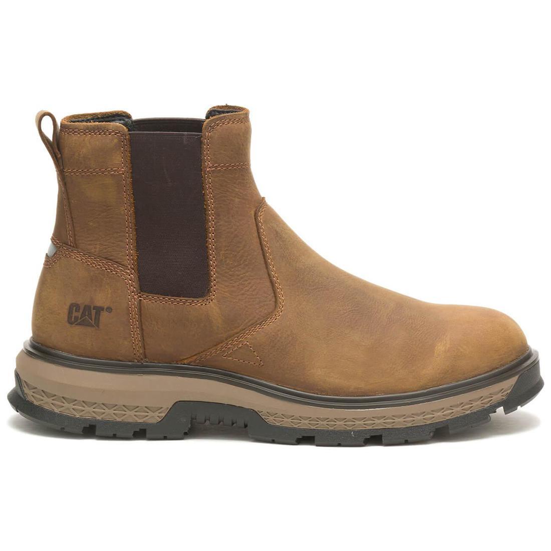 Premium Soft Toe Chelsea Boots for Men - Light Brown Leather Ankle Boots | Comfortable Work Boots, Casual Wear & Outdoor Activities