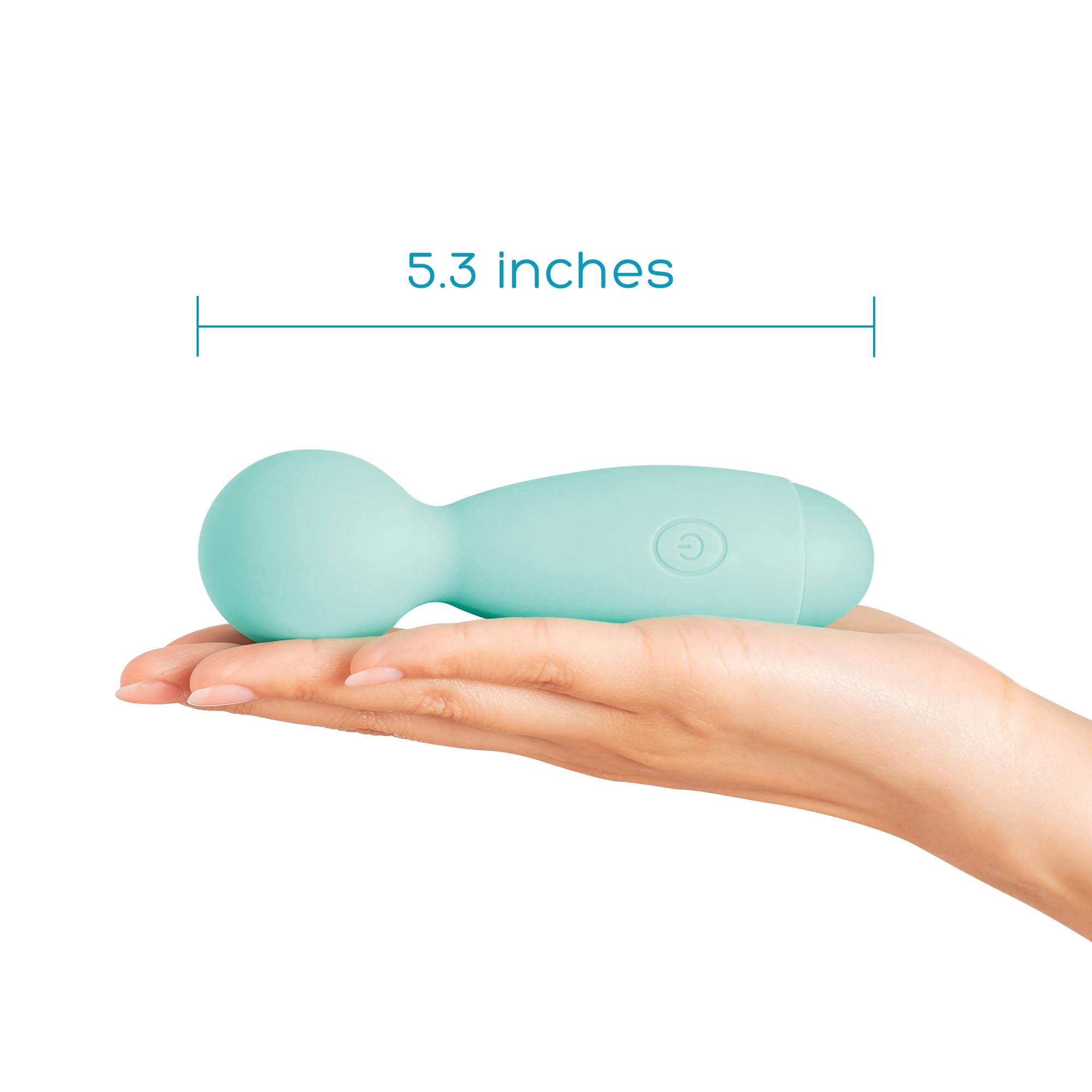 PlusOne Travel Vibrating Wand - Waterproof Body-Safe Silicone Personal Massager with 10 Vibration Settings, Teal - Perfect for Relaxation, Muscle Relief & Intimate Pleasure at Home or On-The-Go