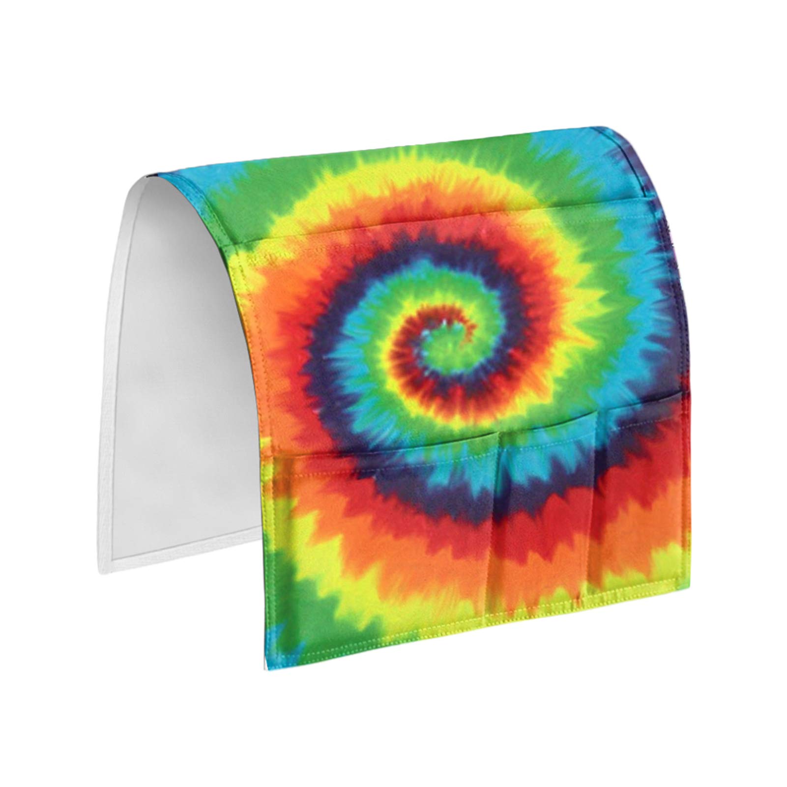 Chaqlin Tie Dye Print Bedside Caddy Holder - Multi-Purpose Hanging Storage Organizer for Sofa, Bunk Bed, Office & Dorm | Perfect for Baby Crib, Under Bed & Armrest Organization | Space-Saving Home & College Storage Solution