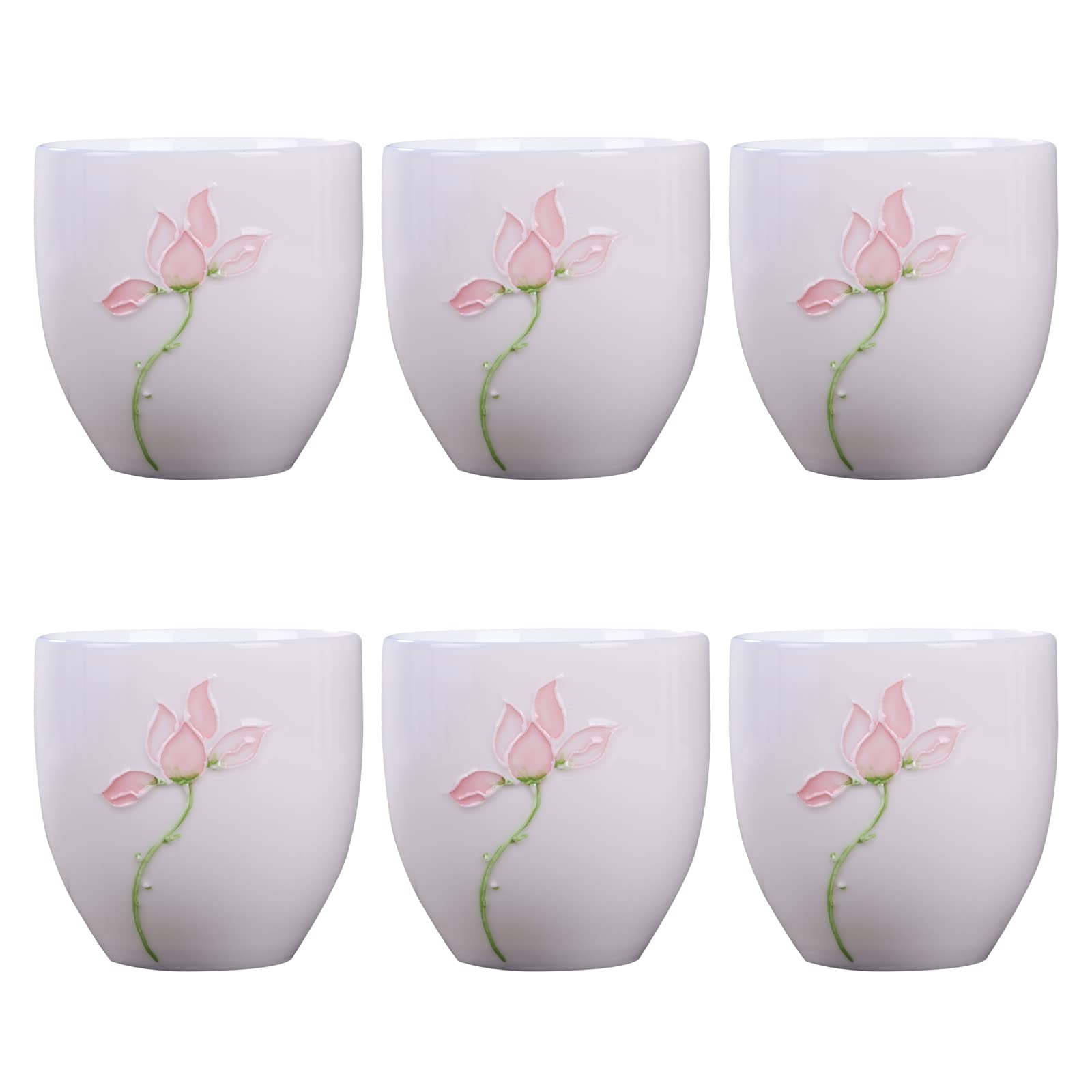 6-Pack 5oz Porcelain Espresso Cups - Mini Coffee Mugs & Demitasse Cups for Tea, Latte, Milk - Perfect for Home, Office & Cafe Use