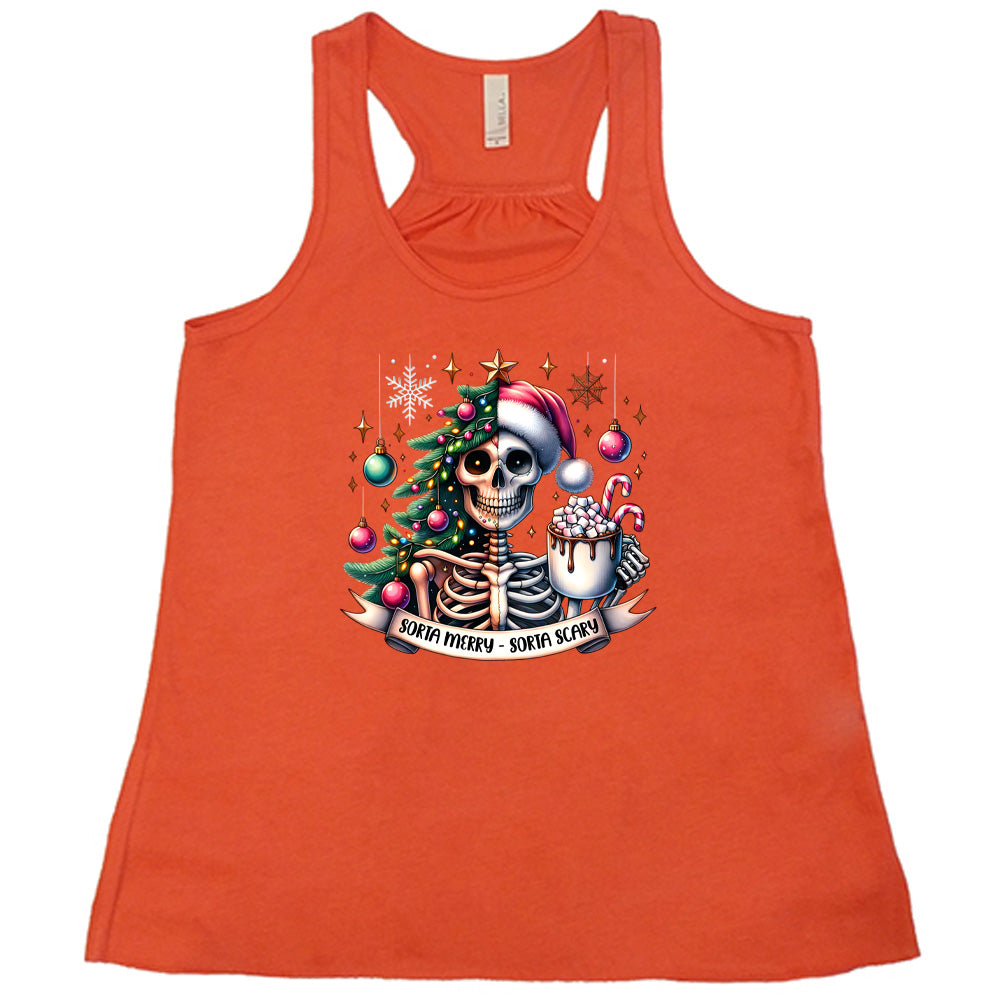 Sorta Merry Sorta Scary Shirt - Funny Christmas Halloween Graphic Tee for Men & Women - Perfect for Holiday Parties & Costume Events