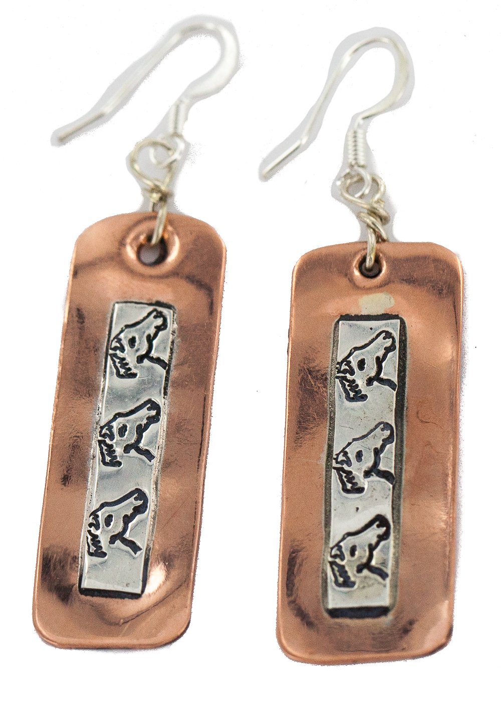 Authentic Navajo Copper Dangle Earrings with Sterling Silver Hooks - Handcrafted Native American Jewelry by Loma Siiva | Perfect for Boho Fashion, Western Wear & Cultural Events
