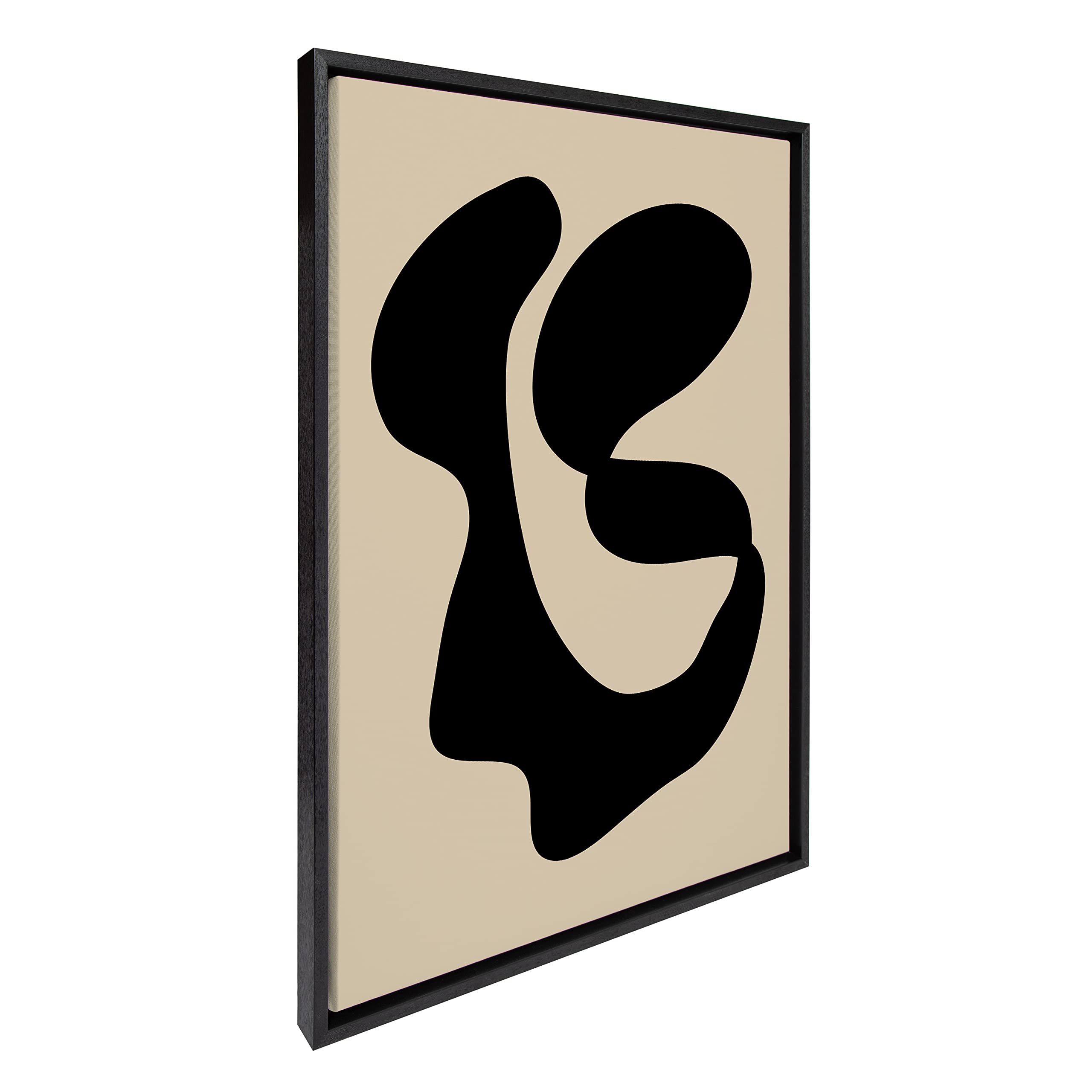 Kate & Laurel Sylvie Abstract 10 Framed Canvas Wall Art - 23x33 Inch Black Modern Painting - Home & Office Decor for Living Room, Bedroom, Dining Area