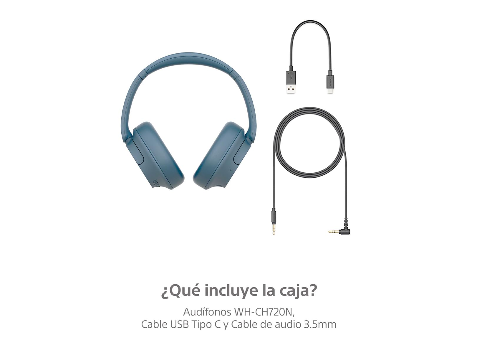Sony WH-CH720N Wireless Noise Cancelling Bluetooth Headphones with Built-in Mic, 35H Battery & Fast Charge - Blue | Perfect for Travel, Commuting & Office Use