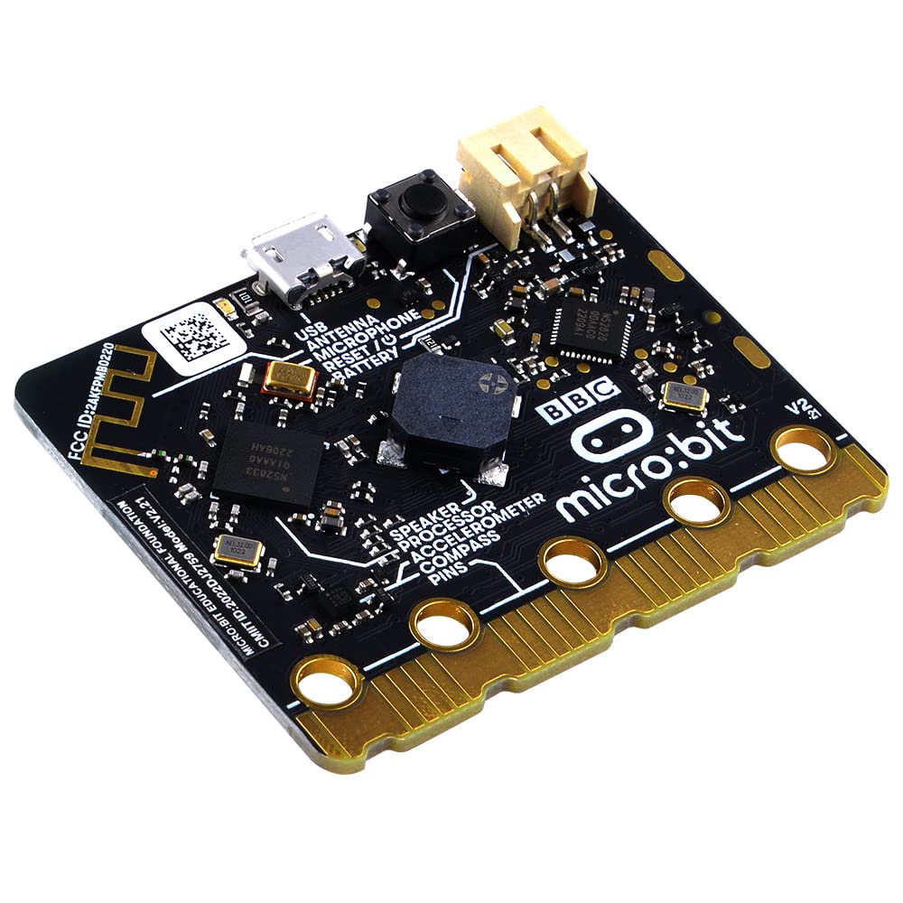 GeeekPi Micro:bit V2 Go Kit - Original BBC Micro:bit V2 Starter Kit with Board, Battery Holder, 2 AAA Batteries & USB Cable | Coding, Programming & STEM Education for Kids & Beginners