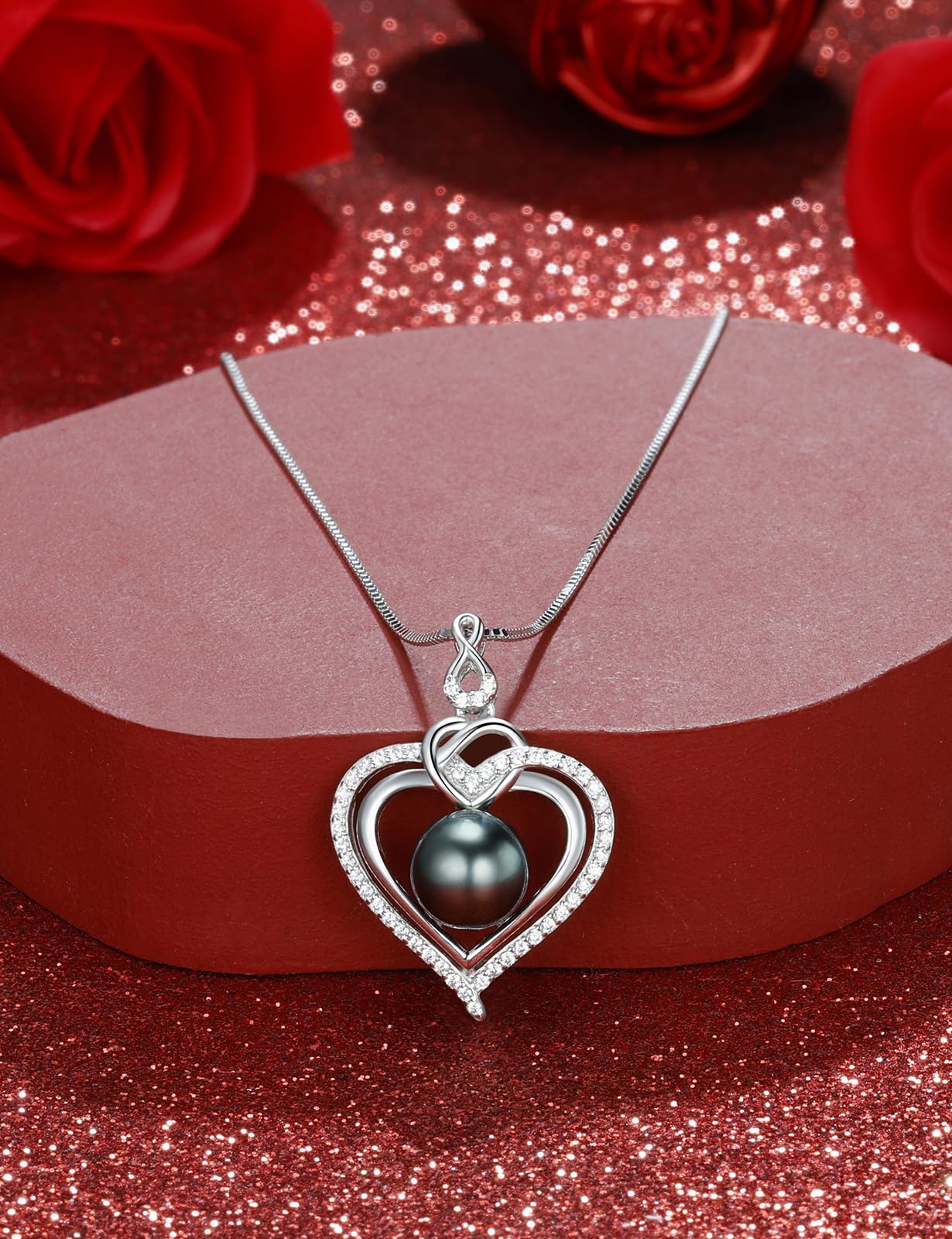 Tahitian Black Pearl Necklace for Women - Elegant Jewelry Gift for Wife, Mom, Girlfriend - Perfect for Wedding, Birthday, Anniversary, Mother's Day, Valentine's Day & Christmas