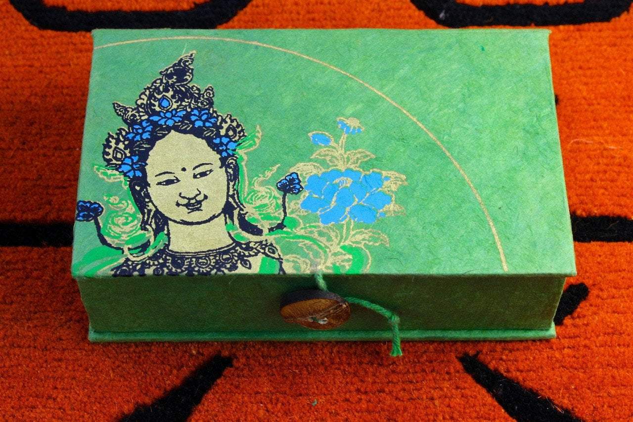 Green Tara Gift Box - Handmade Buddhist Altar Set for Meditation & Spiritual Practice - Perfect for Home Shrine, Yoga Studio & Mindful Gifting