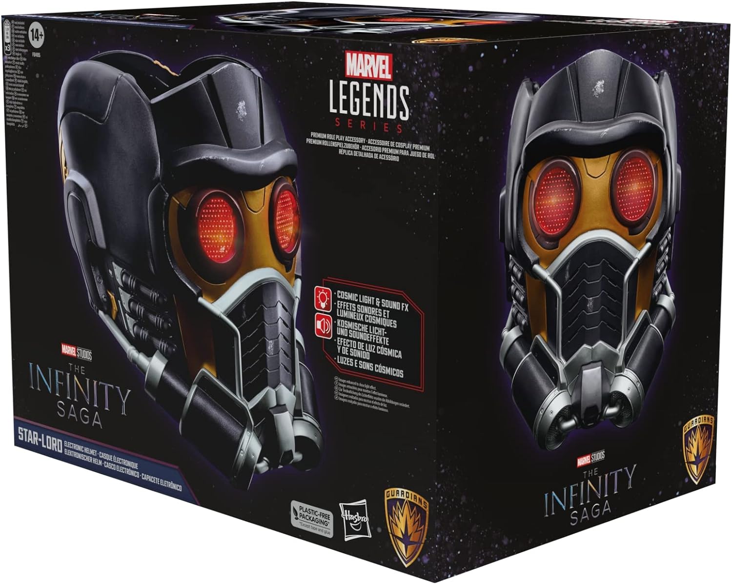 Marvel Legends Series Star Lord Roleplay Helmet - Guardians of The Galaxy Cosplay Costume Accessory for Halloween & Comic Con