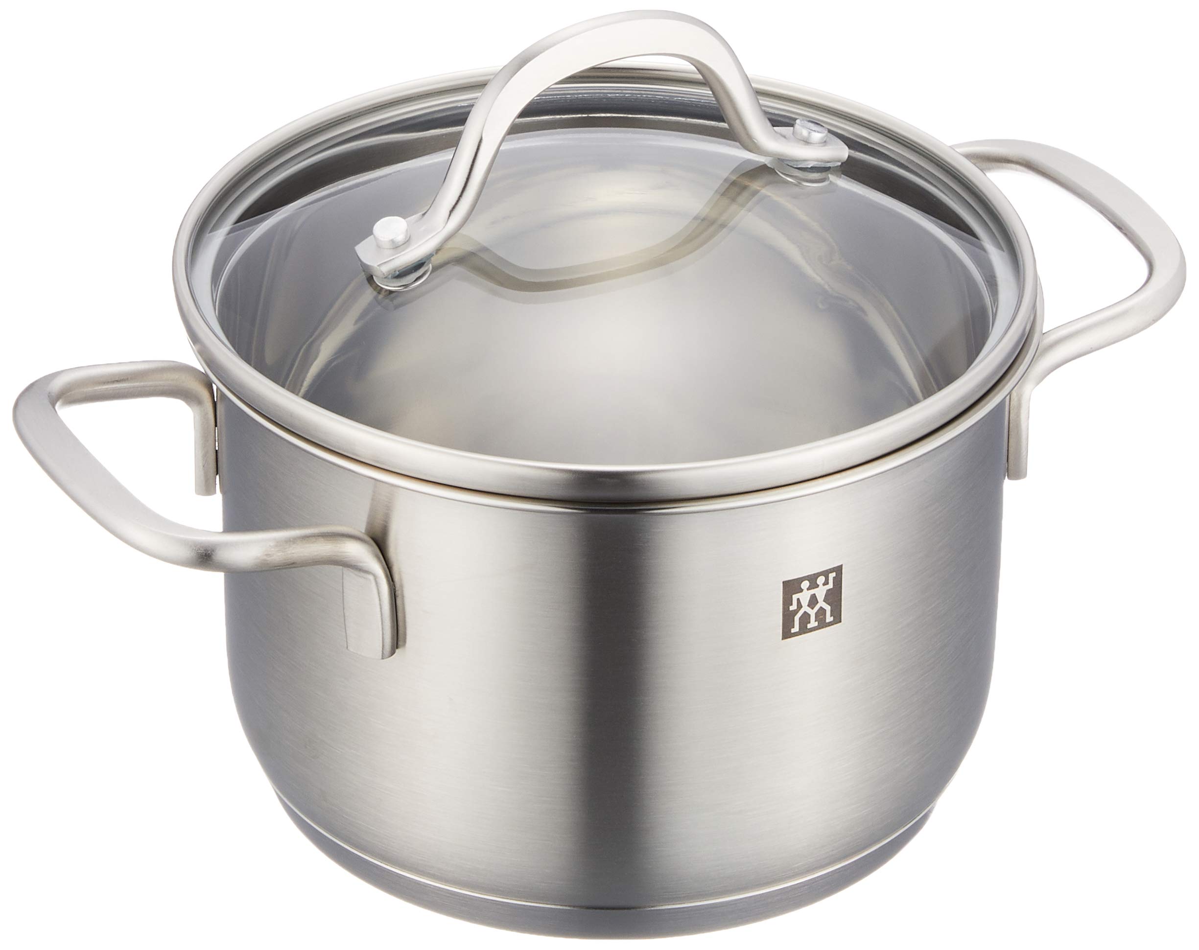 Zwilling J.A. Henckels Japan 5.5-inch Stainless Steel Stock Pot with Glass Lid & 6.3-inch Nonstick Frying Pan - 2-Piece Cookware Set for Soup, Stew, and Frying - PFOA-Free Fluorine Resin Coated Deep Pot for Home Kitchen Cooking
