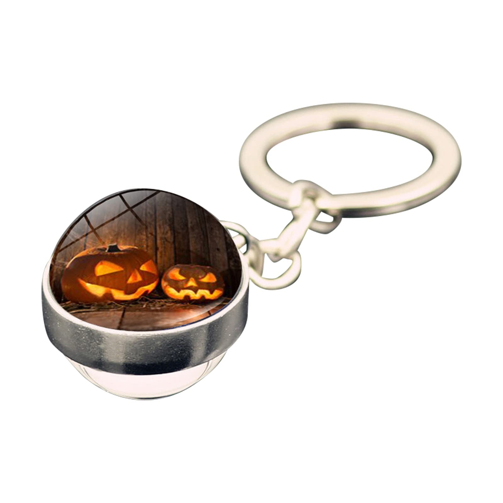 Metal Halloween Key Rings - Durable Keychain Accessories with Pendant & Buckle for Spooky Season Decorations and Everyday Use