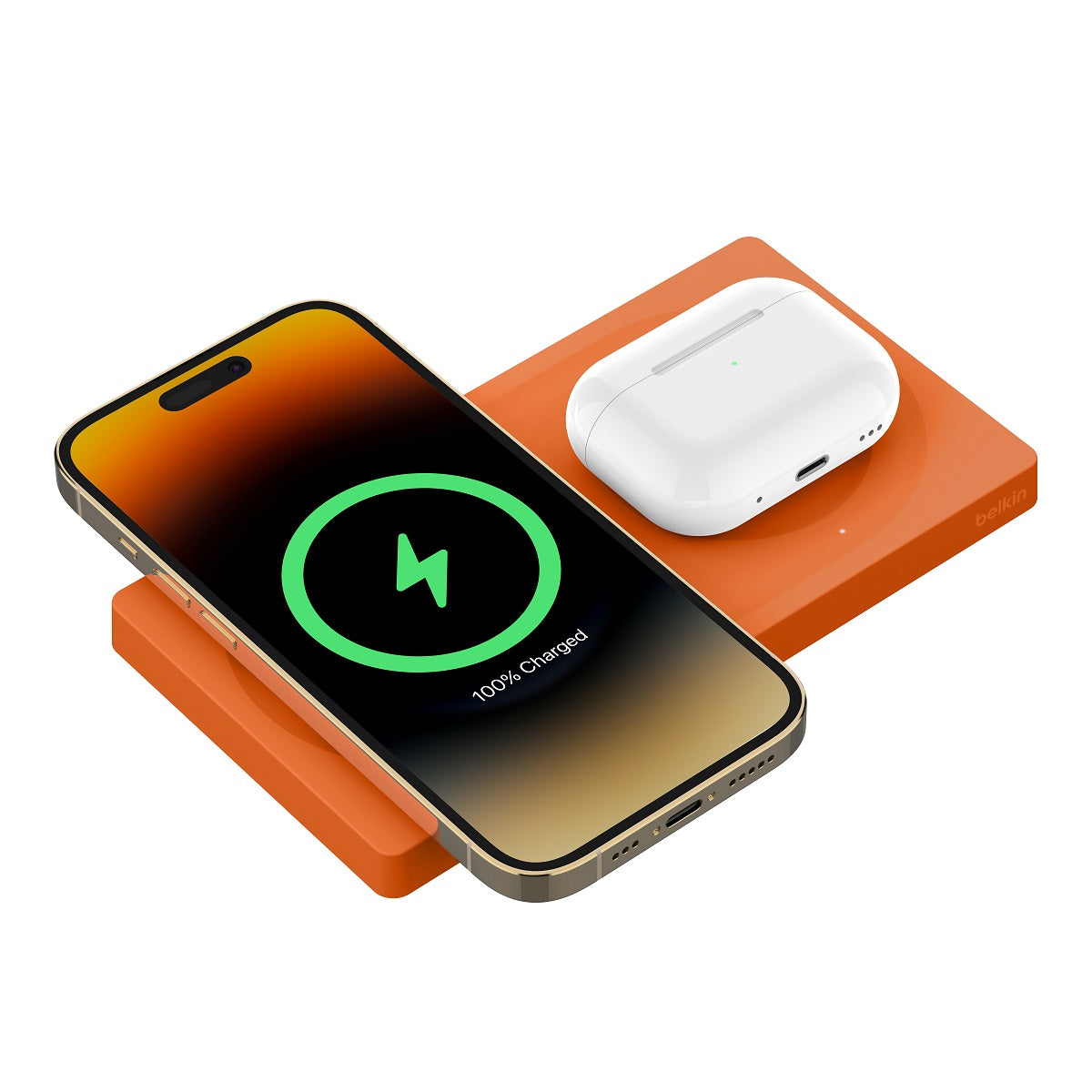 Belkin BoostCharge Pro MagSafe 2-in-1 Wireless Charging Pad 15W Fast Charging for iPhone & AirPods - Perfect for Home, Office & Travel