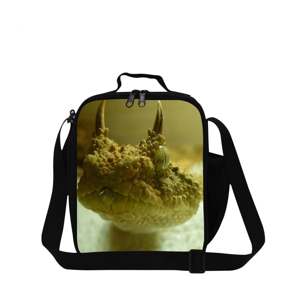 Snake Print Kids Lunch Box Bag - Insulated Small Cooler Bag for School, Picnic & Travel - BPA-Free & Leak-Proof Lunch Tote for Boys & Girls