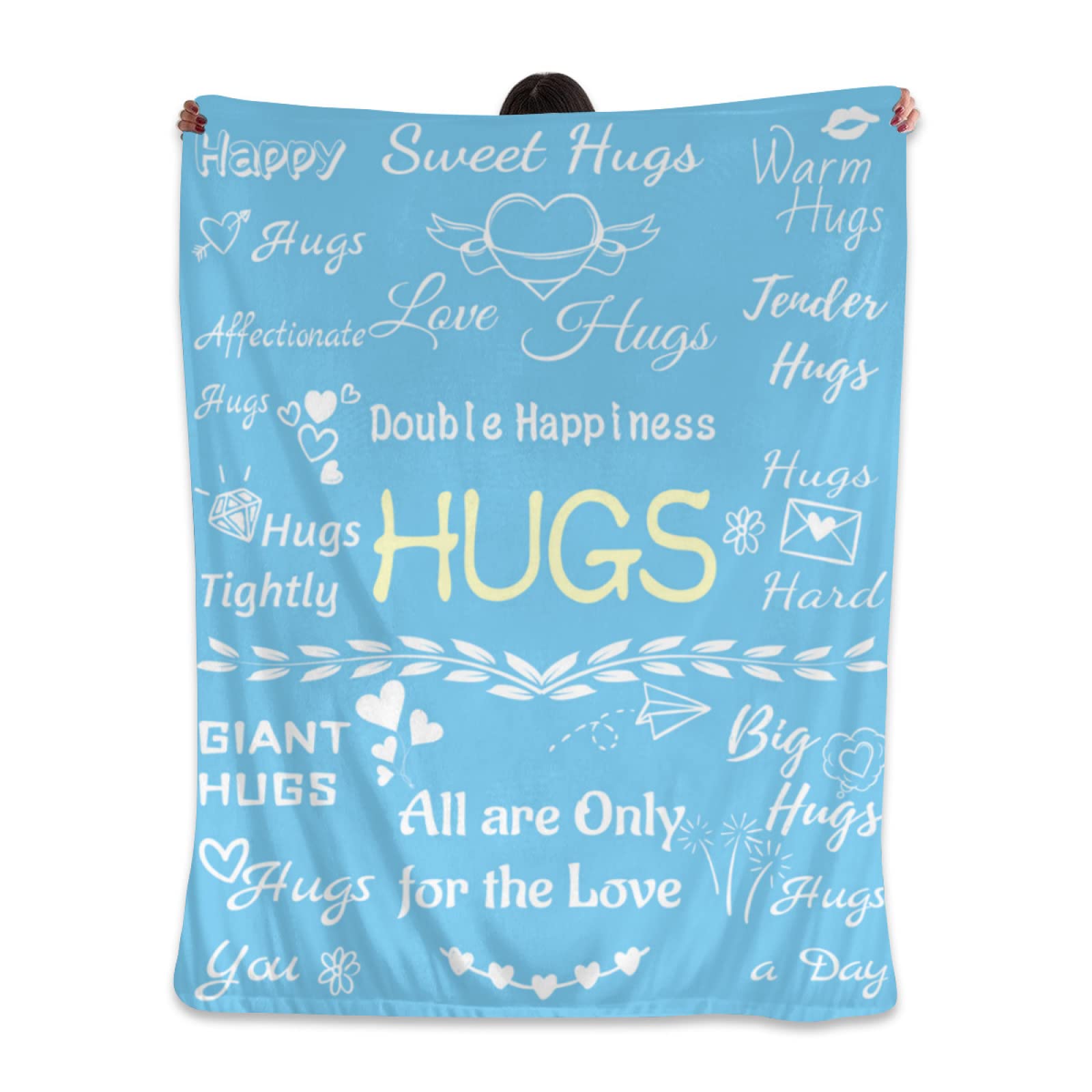 Healing Hugs Blanket - Soft & Comforting Positive Energy Blanket for Hope & Love, Get Well Soon Gift for Women & Men, Sympathy Gift for Patients (80x60 inches) - Perfect for Recovery, Relaxation & Emotional Support